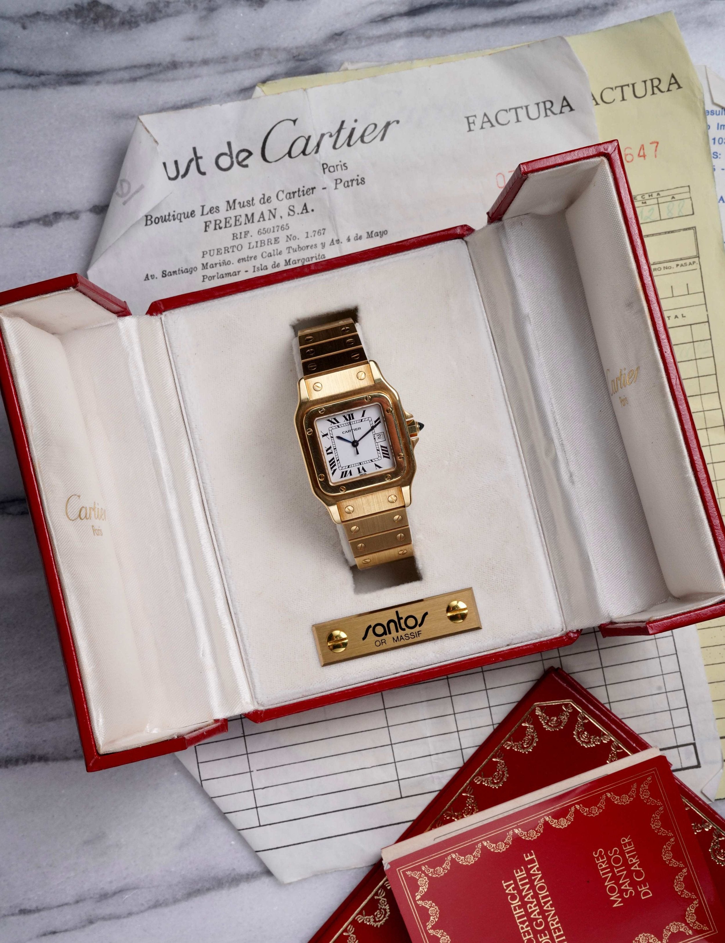 Cartier Santos 18K Gold - Box & Papers.