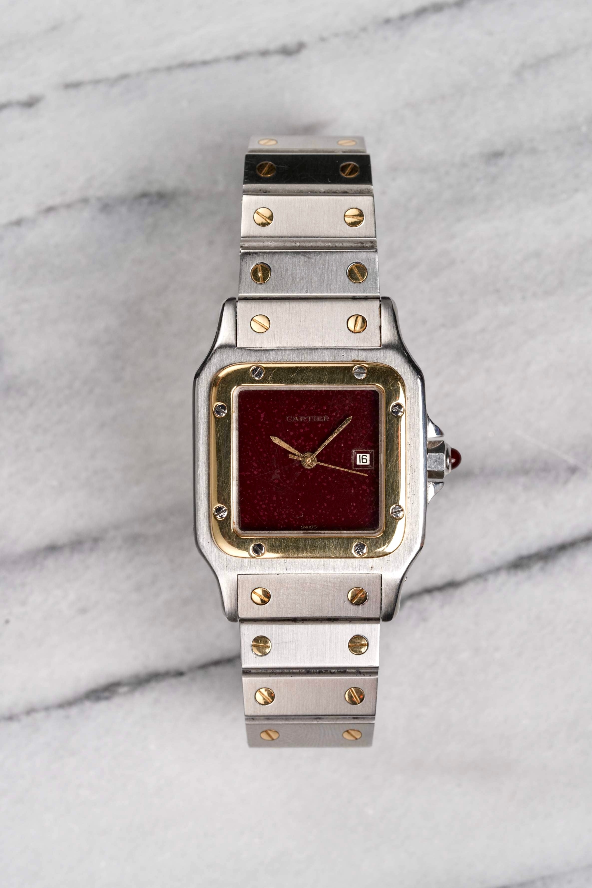 Cartier Santos 2961 - Burgundy Dial.