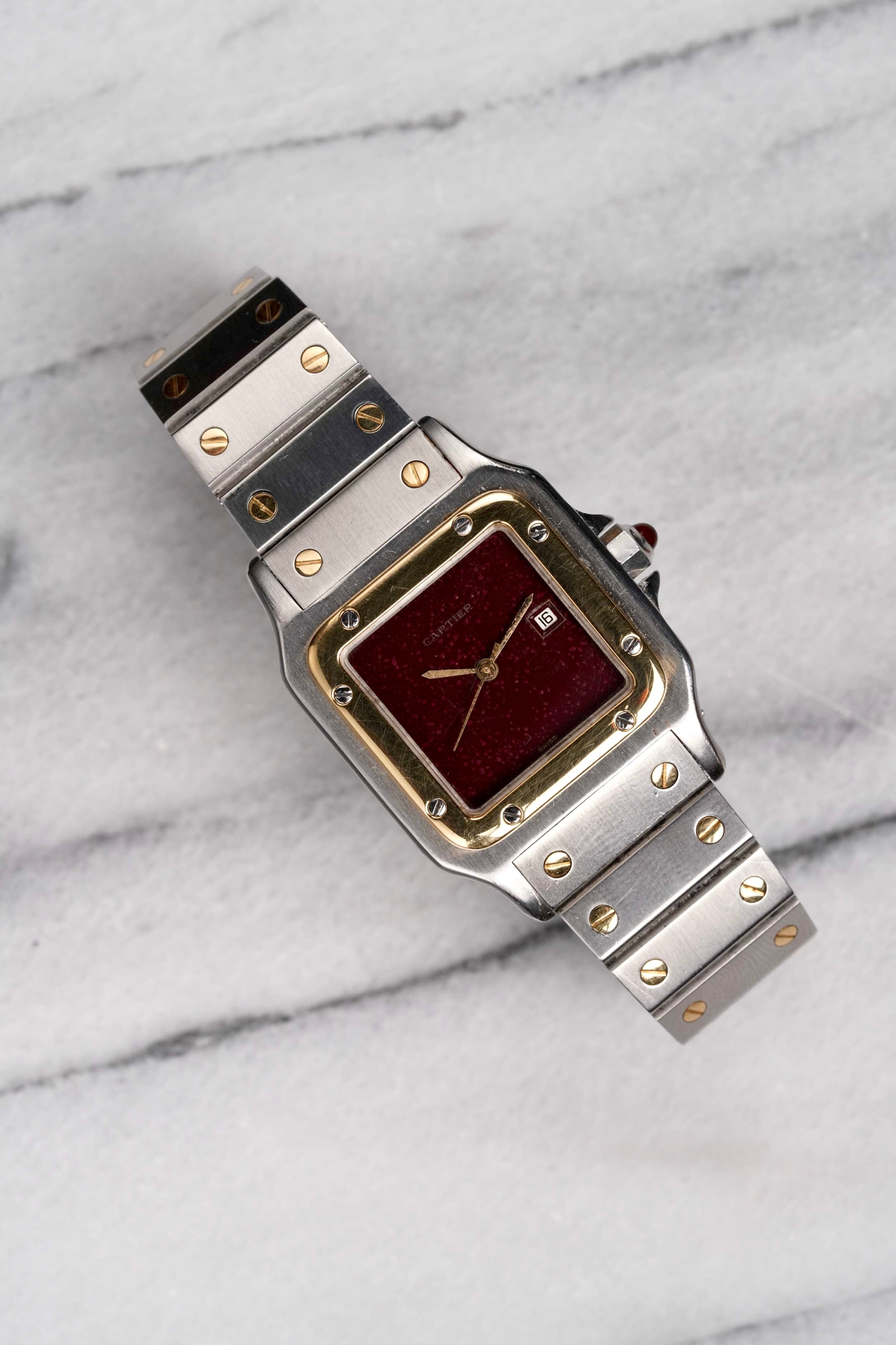 Cartier Santos 2961 - Burgundy Dial.