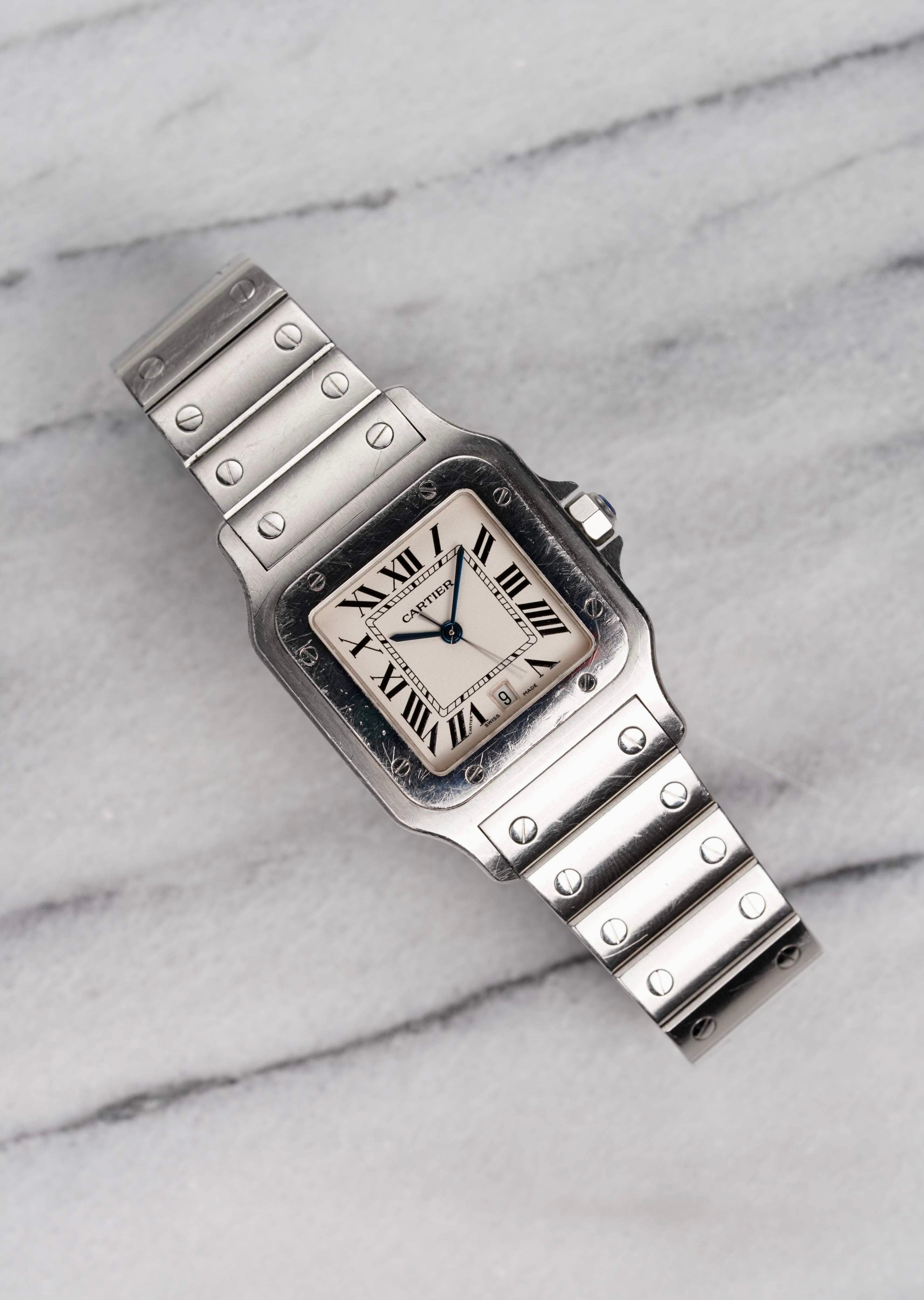 Cartier Santos 1564 - White Roman numeral.