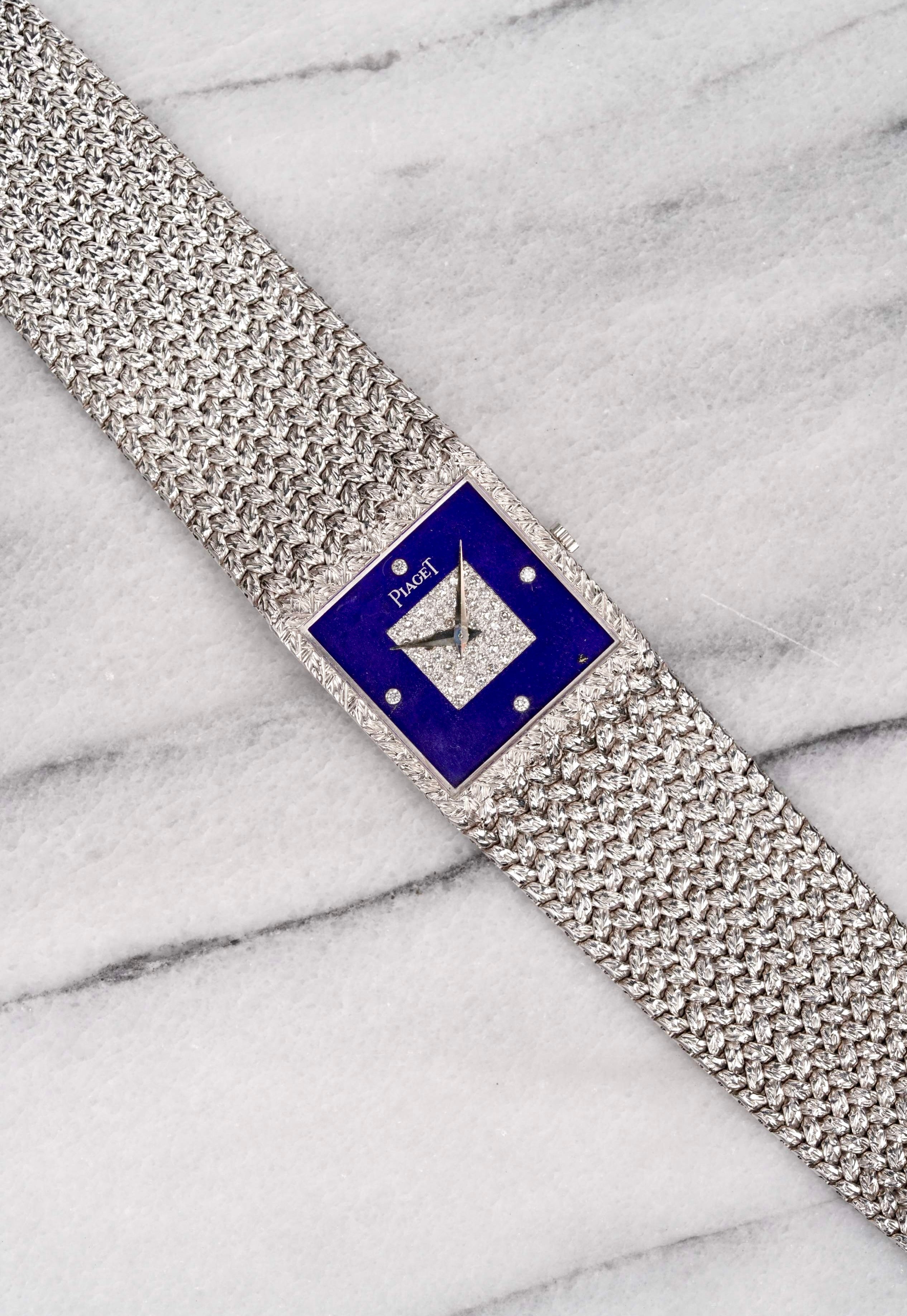 Piaget 18K White Gold - Lapis & Diamond Dial.