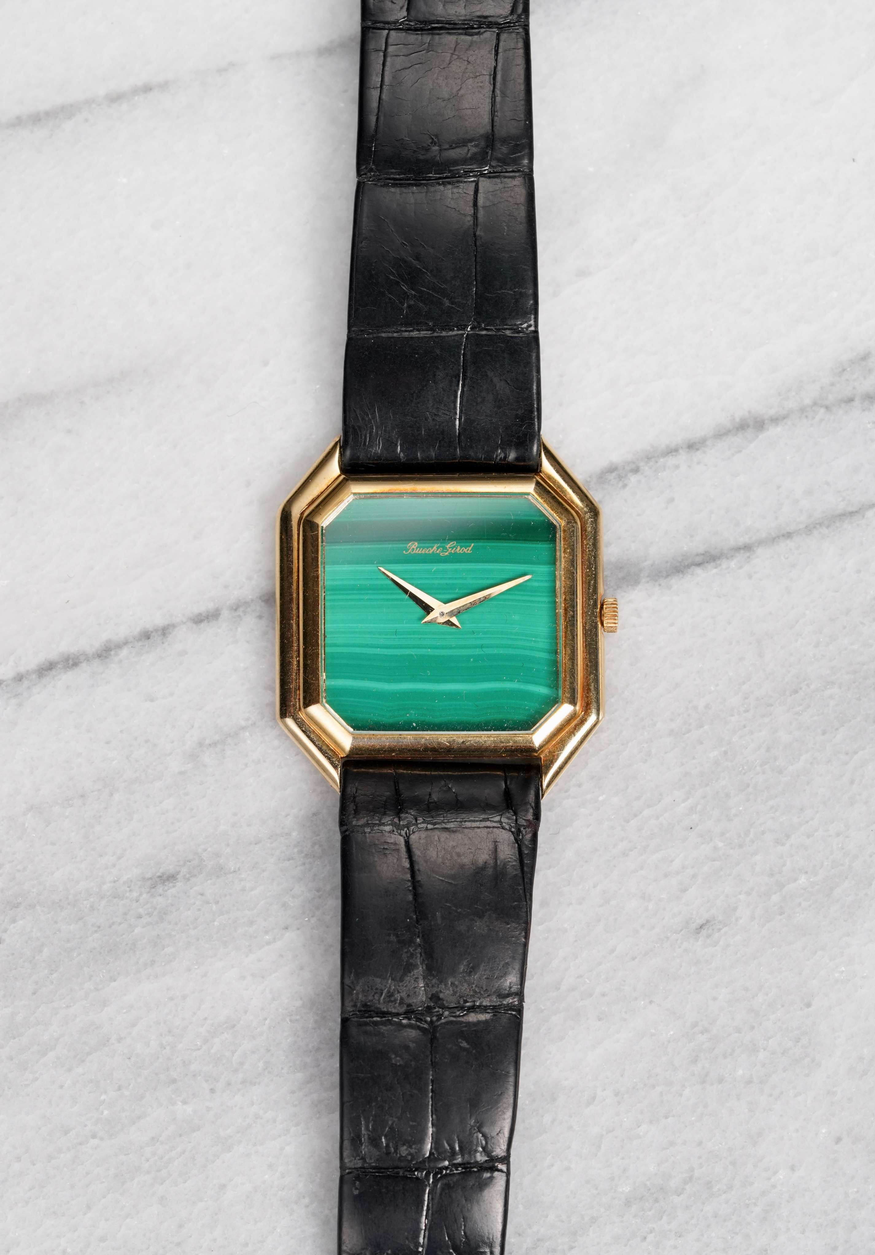 Bueche Girod Malachite - 18K Yellow Gold.