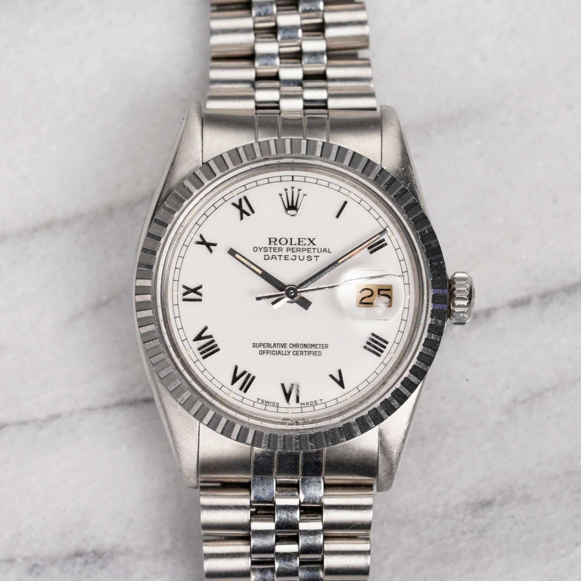 Rolex Datejust 16030 White Roman