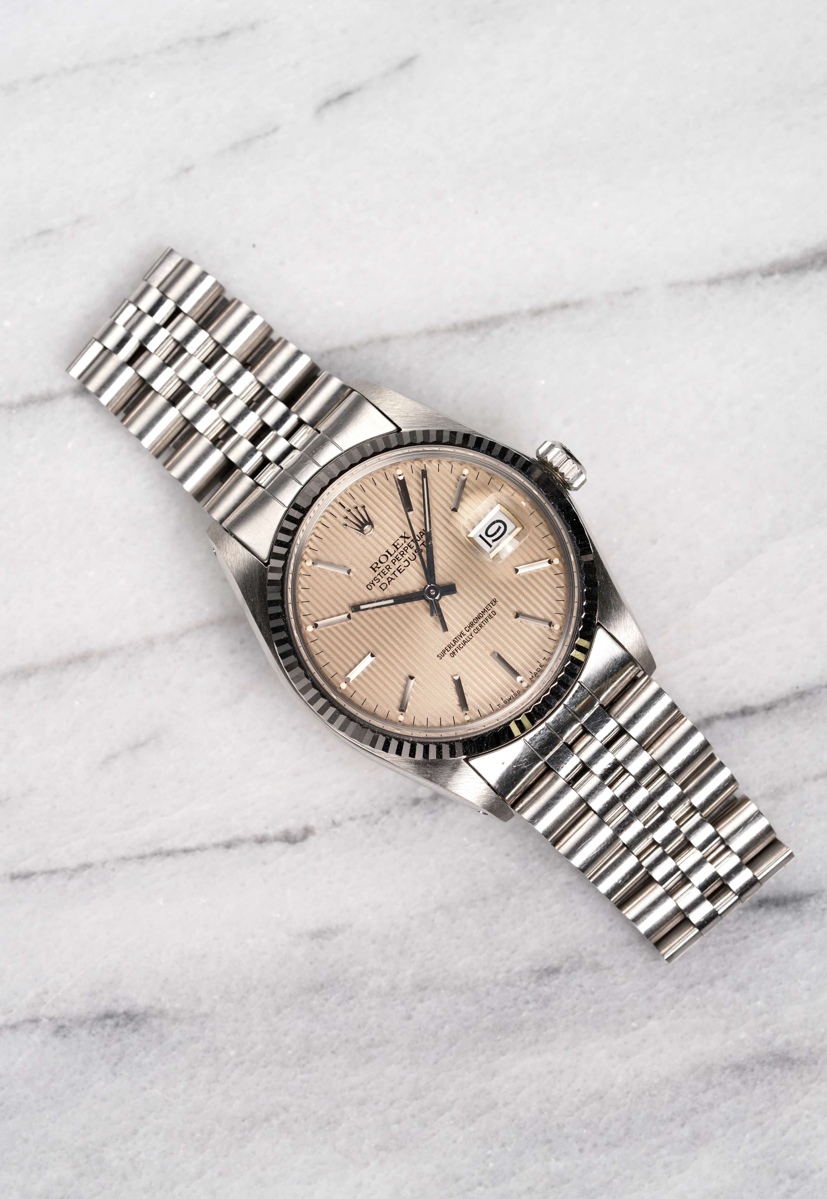 Rolex Datejust 16014 - Silver Tapestry.