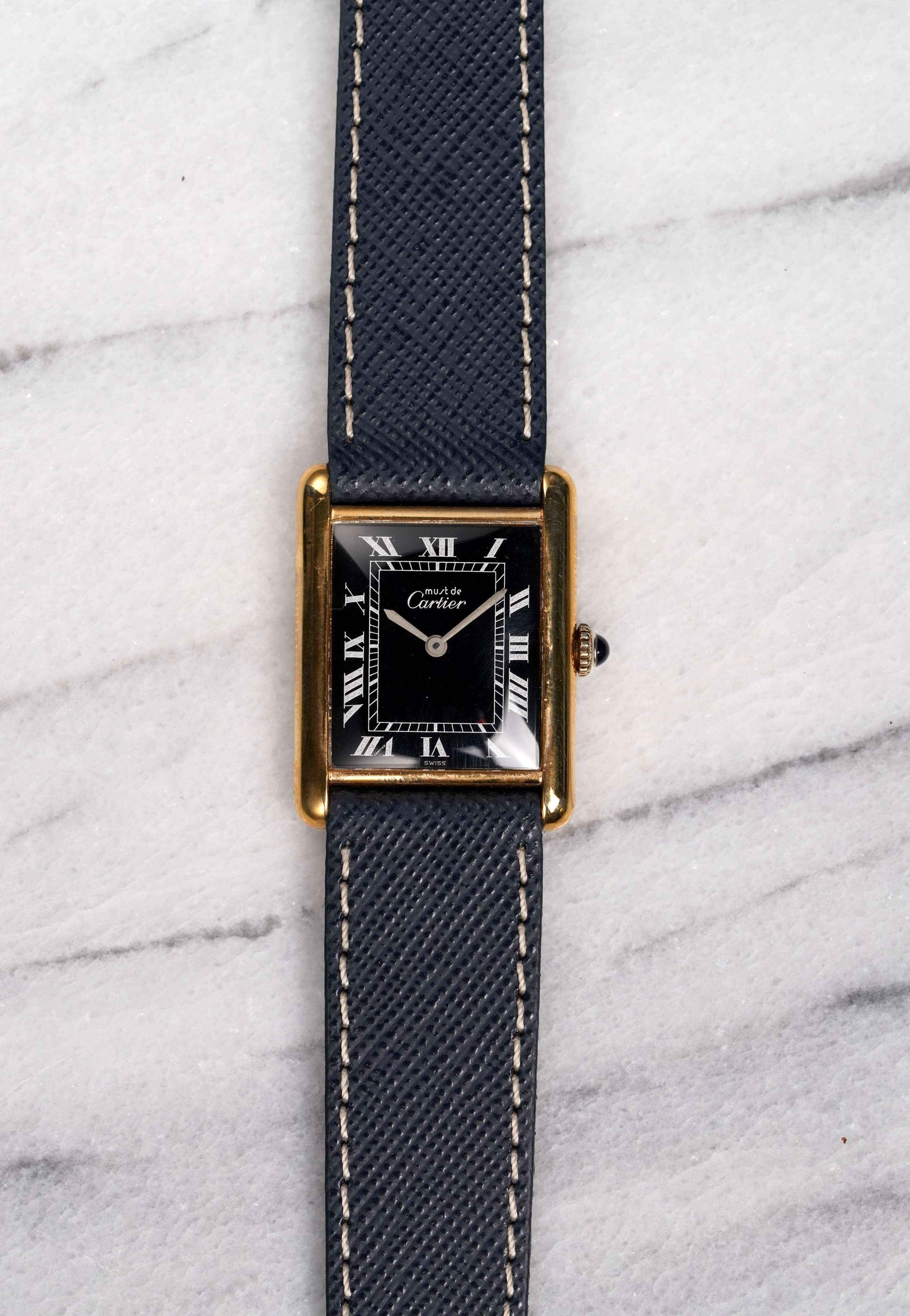 Cartier Tank - Black Roman Numeral.