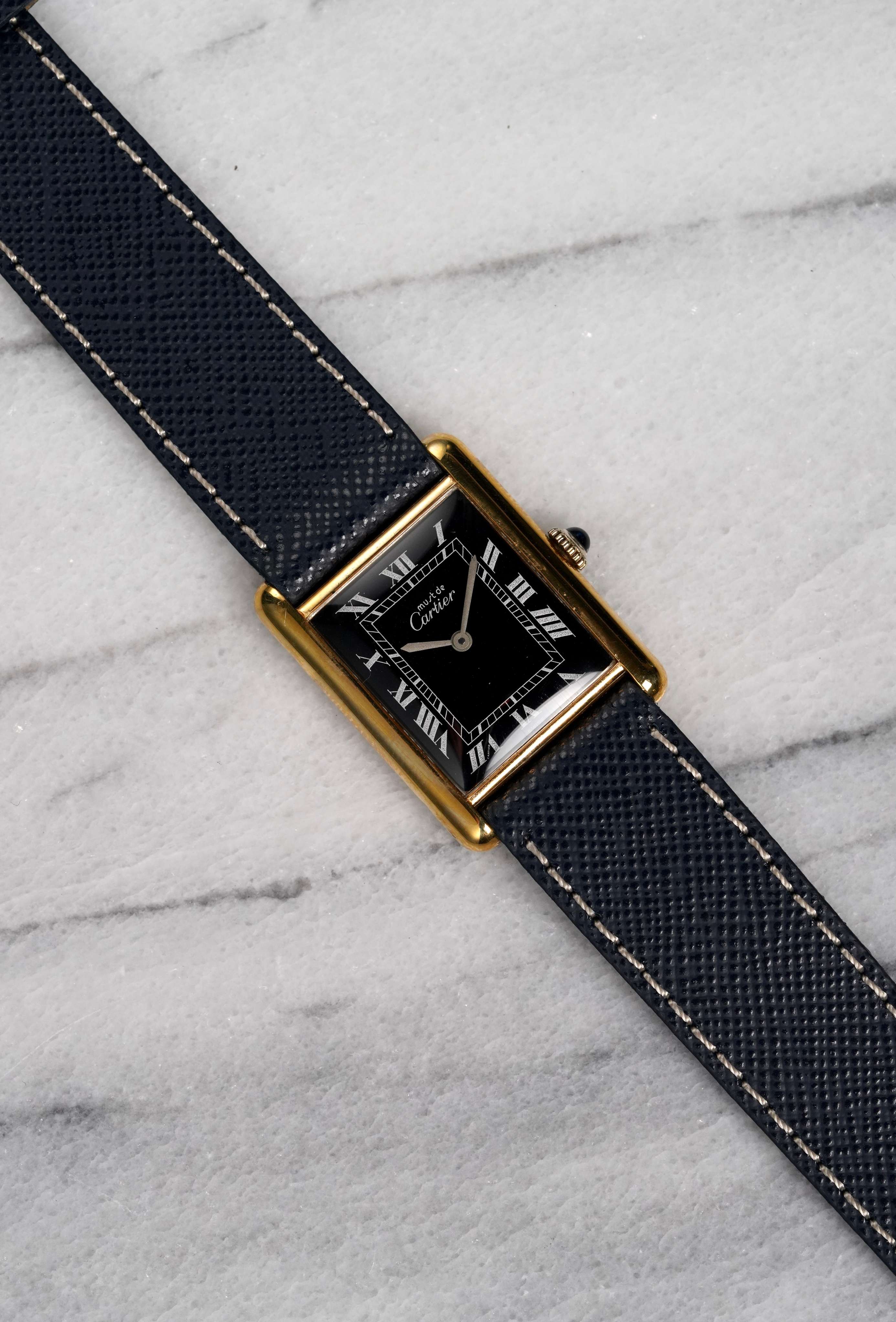 Cartier Tank - Black Roman Numeral.