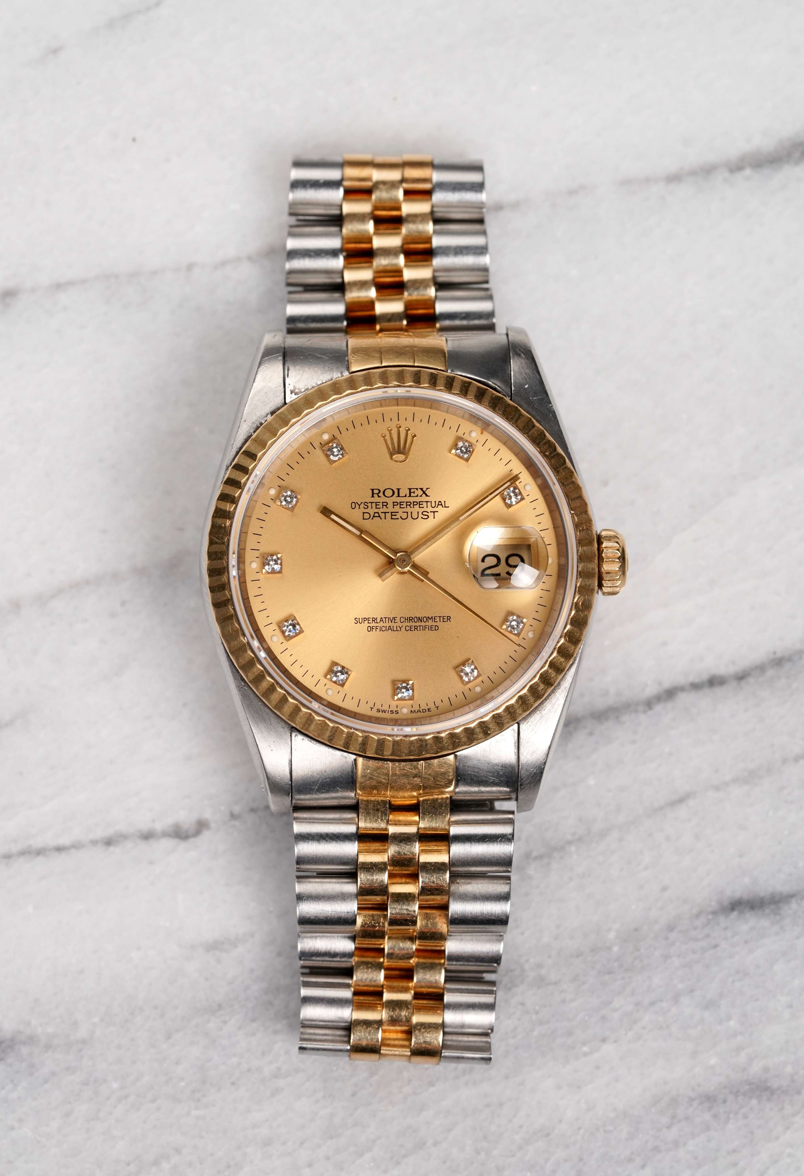 Rolex Datejust 16233G - Diamond Dial.