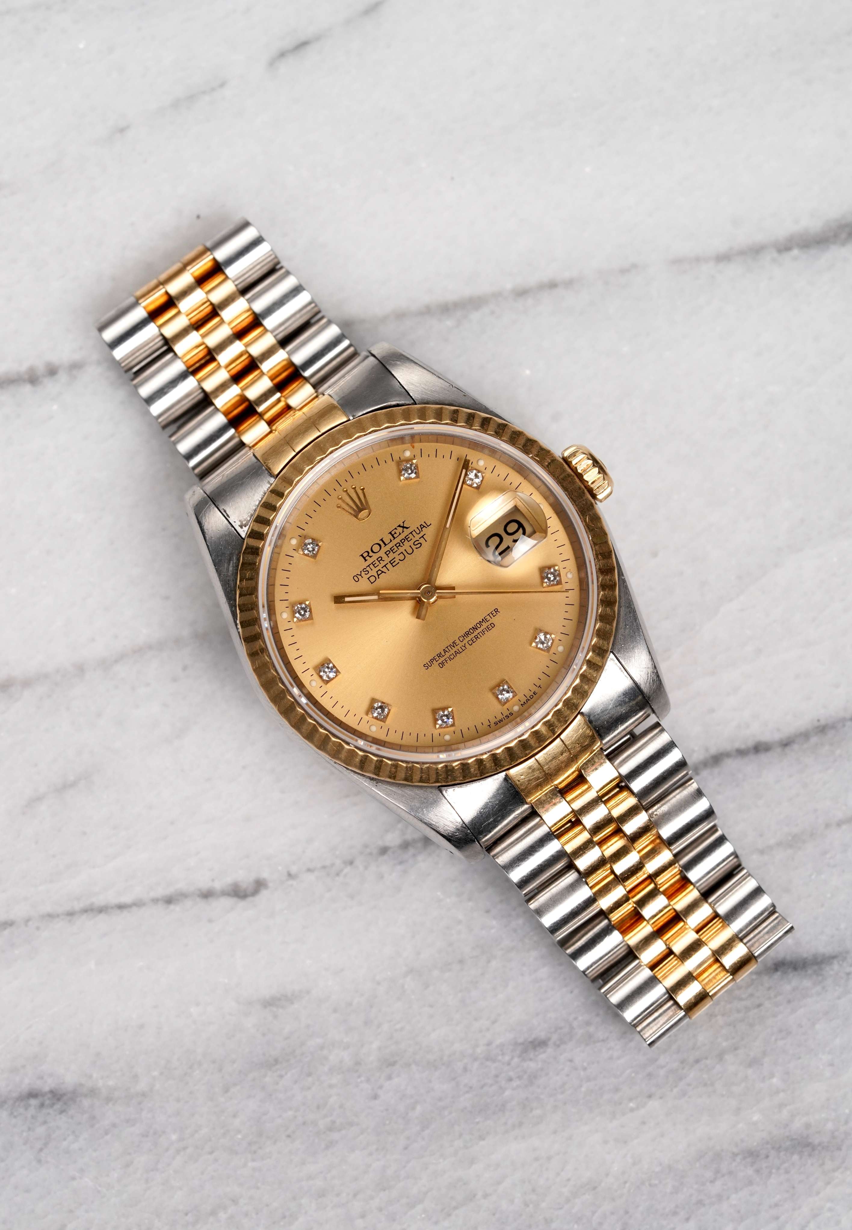 Rolex Datejust 16233G - Diamond Dial.