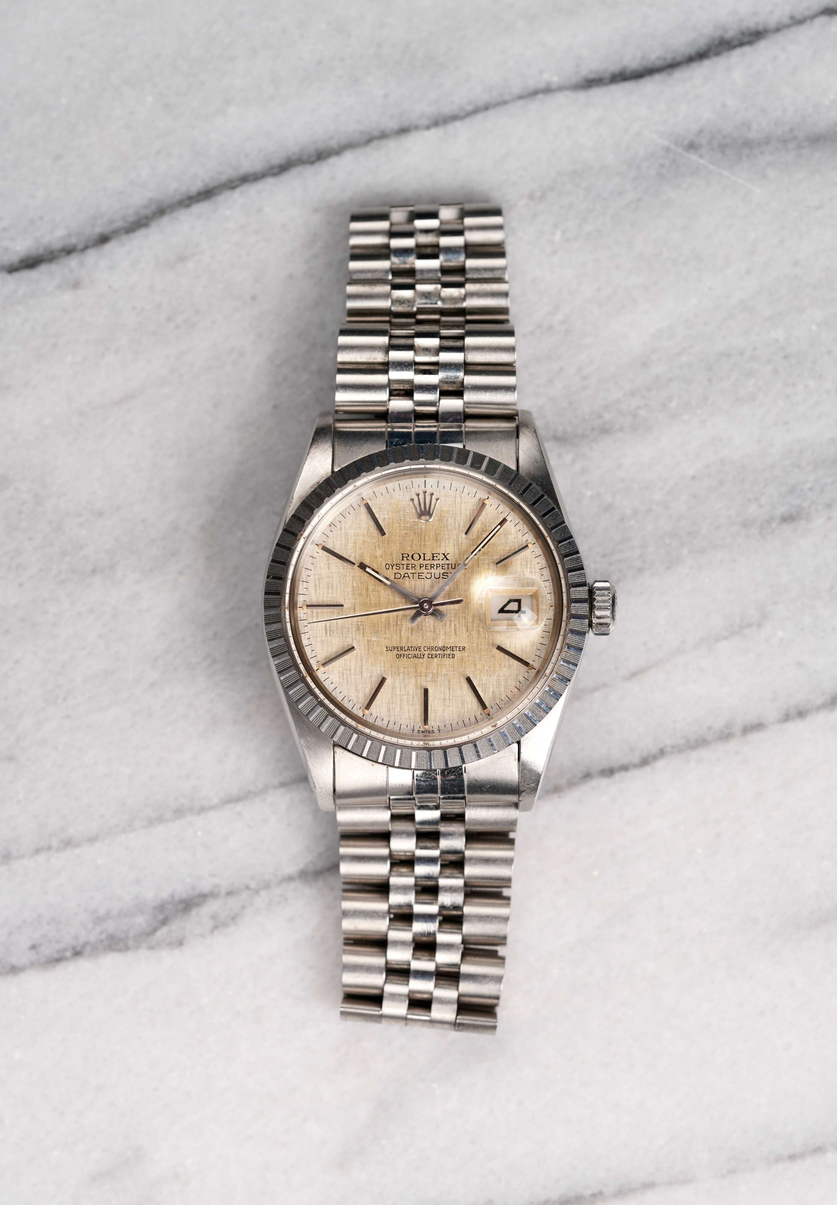 Rolex Datejust 16030 - Silver Linen Patina