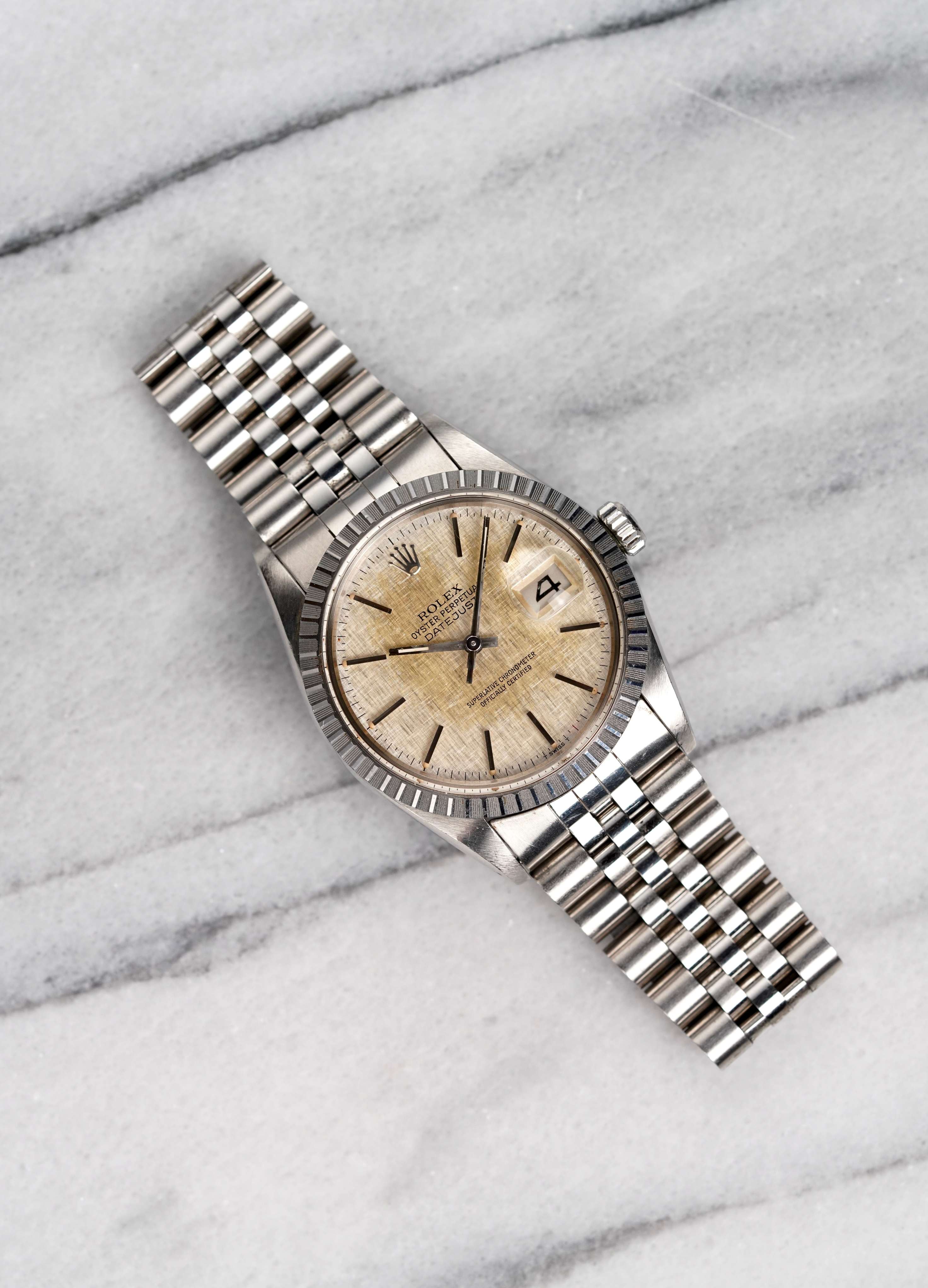 Rolex Datejust 16030 - Silver Linen Patina