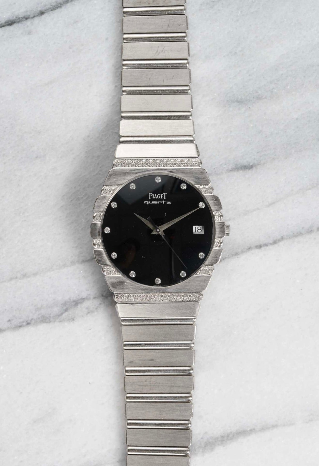 Piaget Polo 15661 - 18K White Gold Onyx Dial