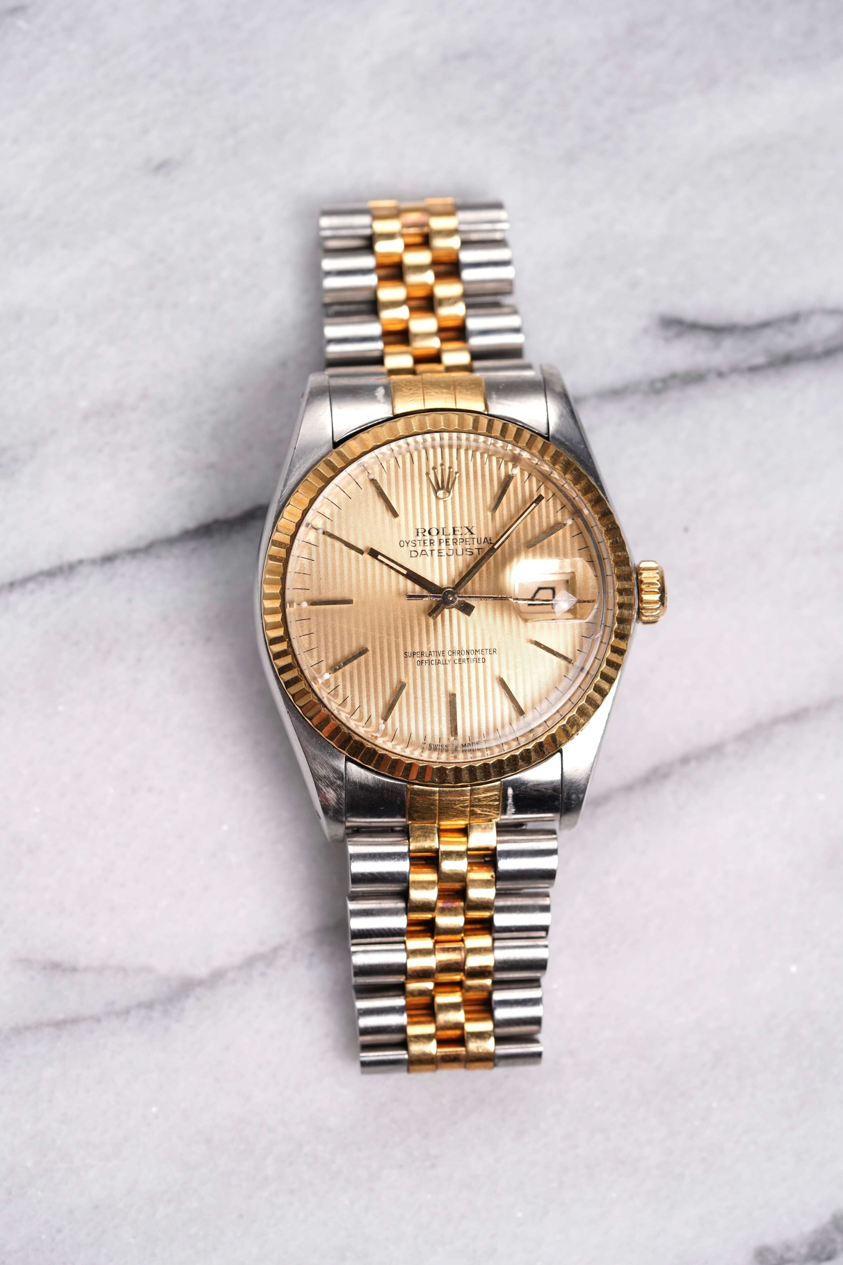 Rolex Datejust 16013 - Champagne Tapestry Dial