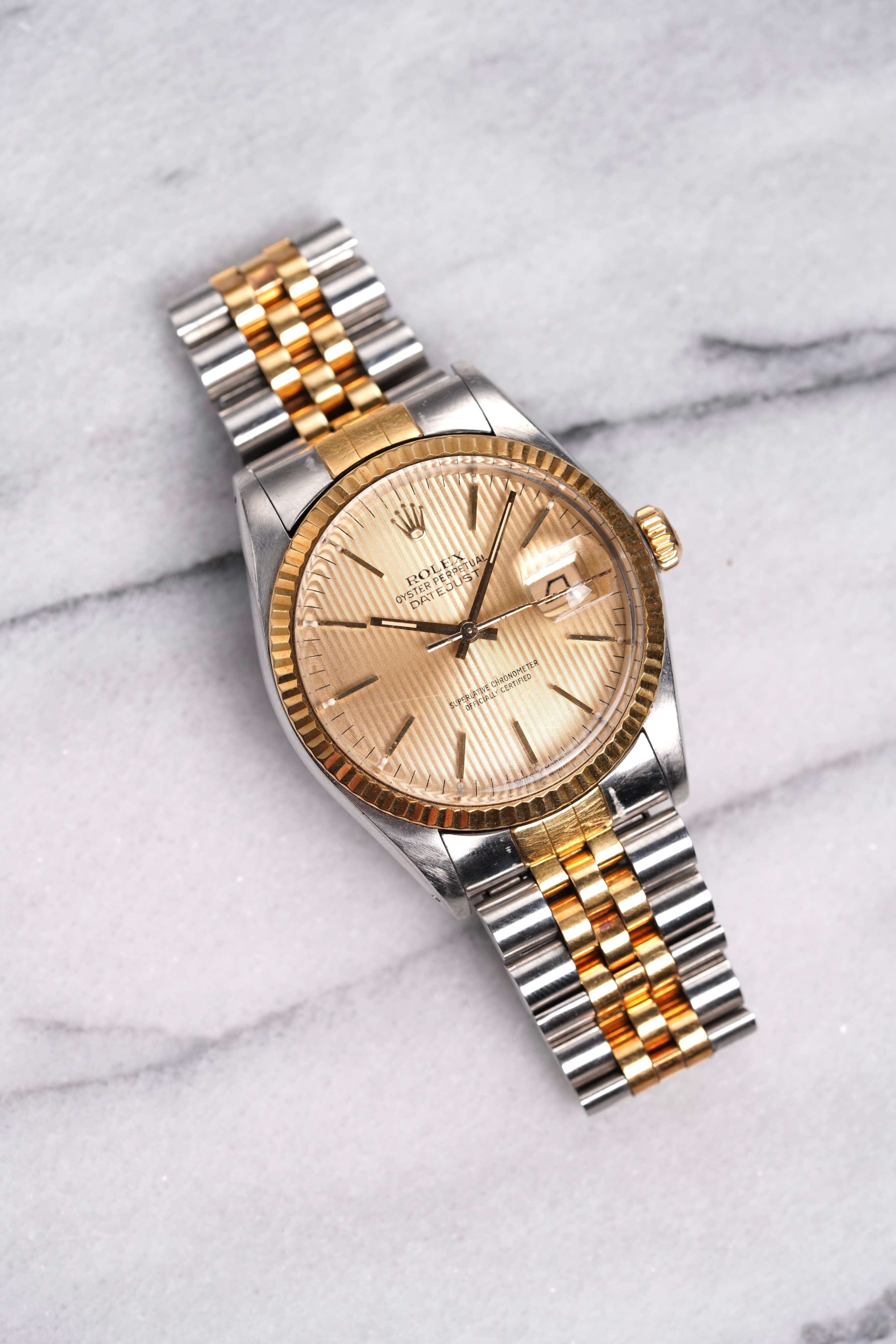 Rolex Datejust 16013 - Champagne Tapestry Dial