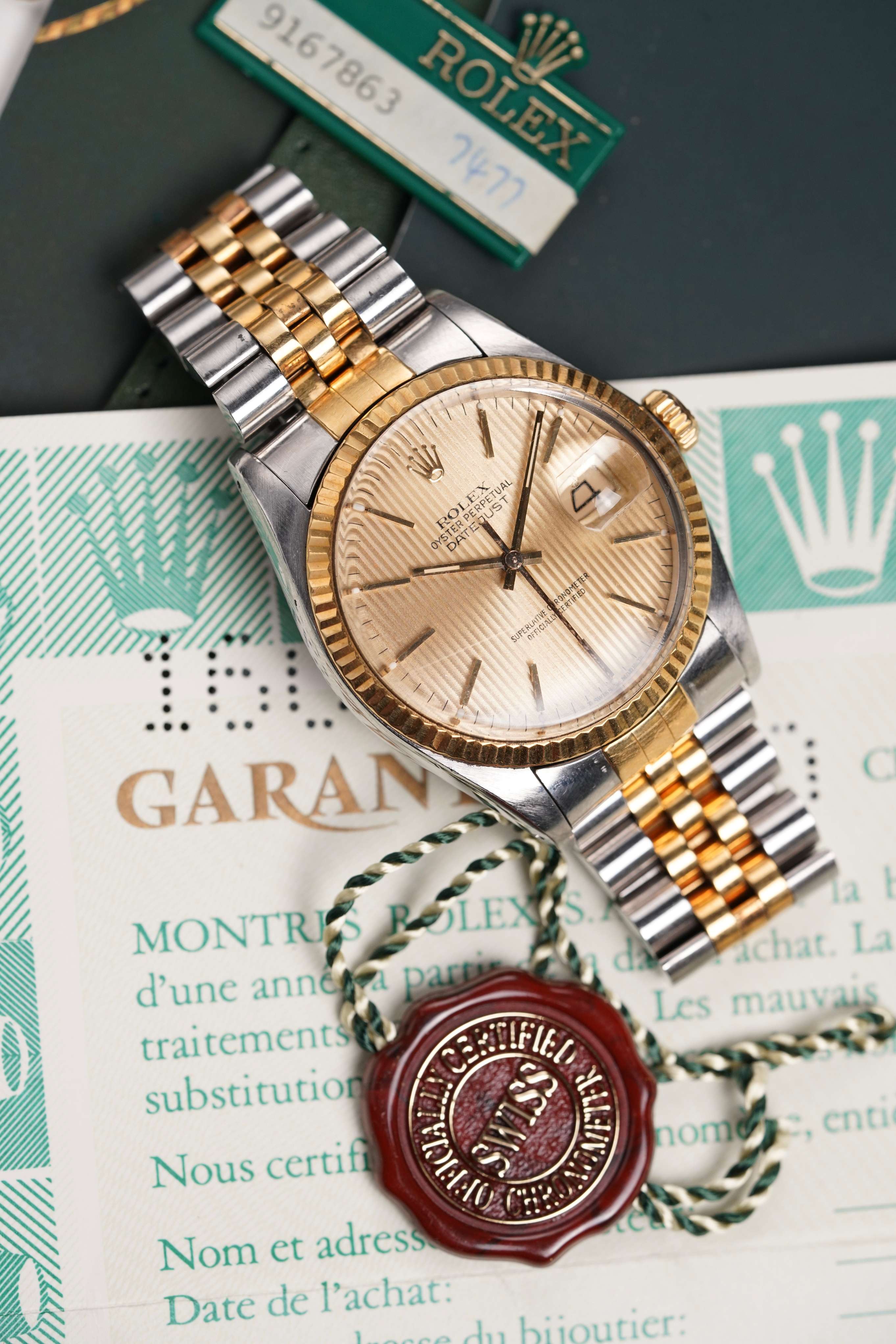 Rolex Datejust 16013 - Champagne Tapestry Dial