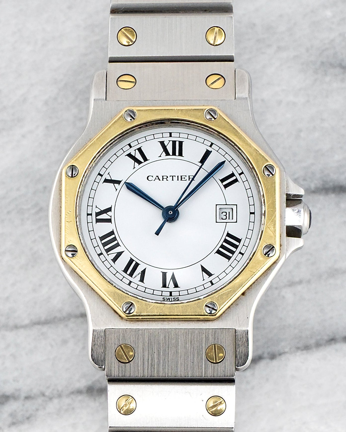 Cartier Santos Octagon 2966 – White Roman Dial