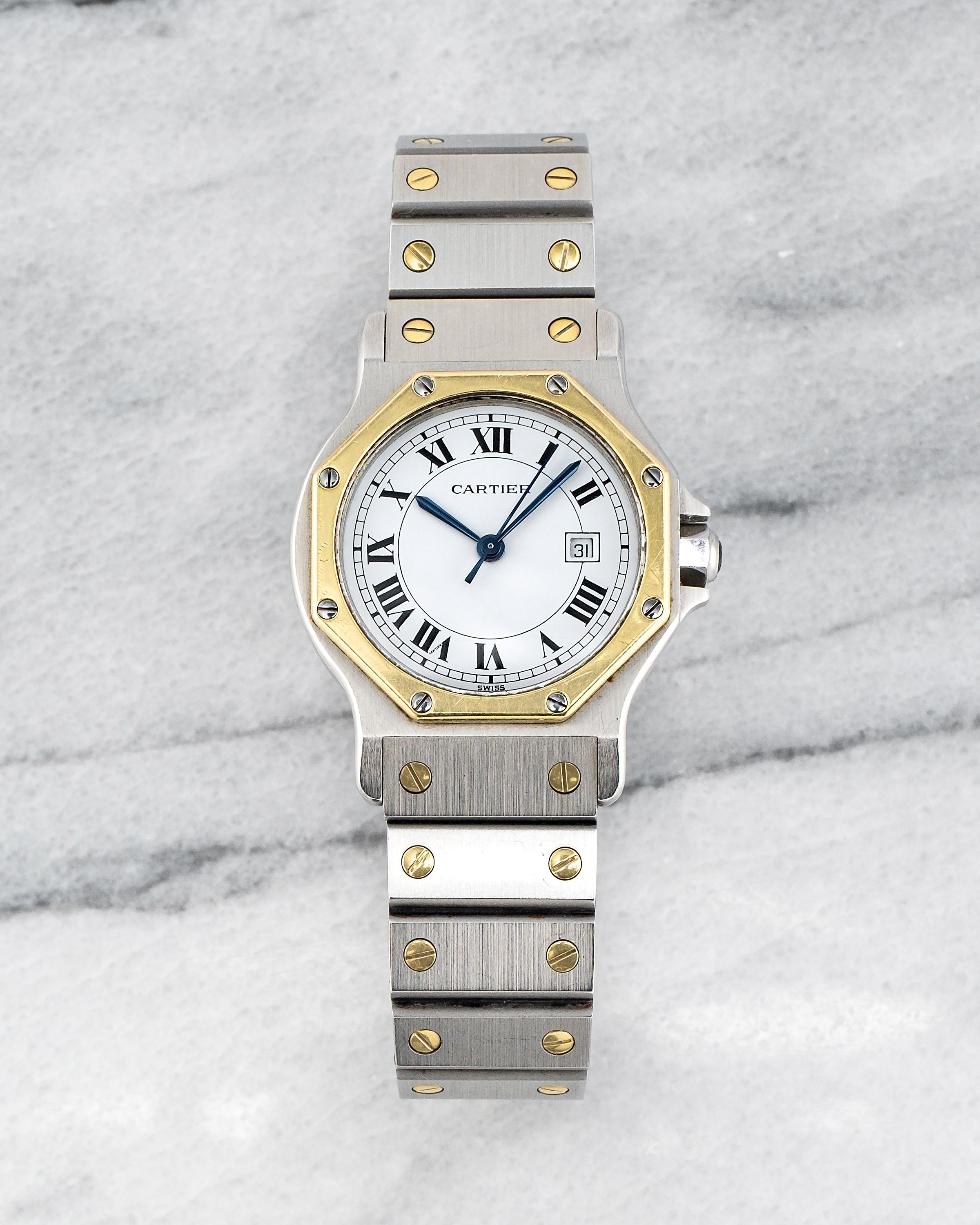 Cartier Santos Octagon 2966 – White Roman Dial
