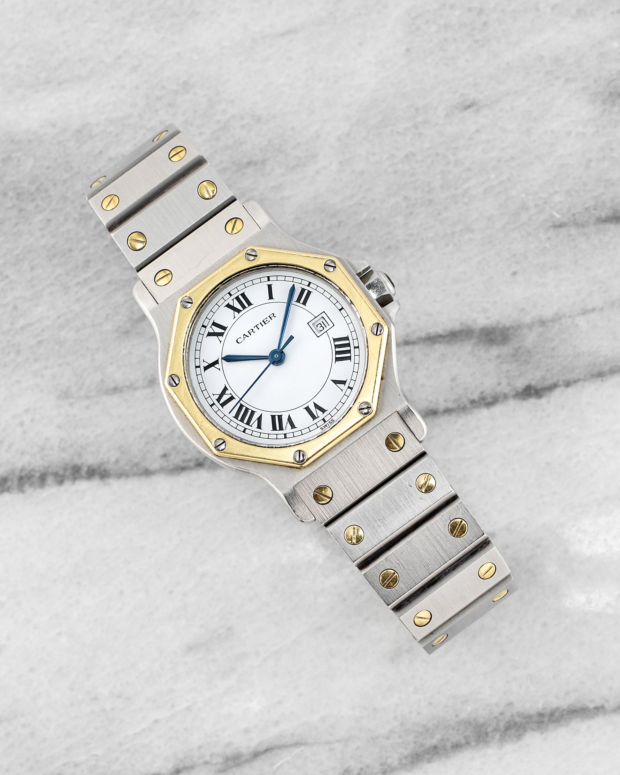 Cartier Santos Octagon 2966 – White Roman Dial