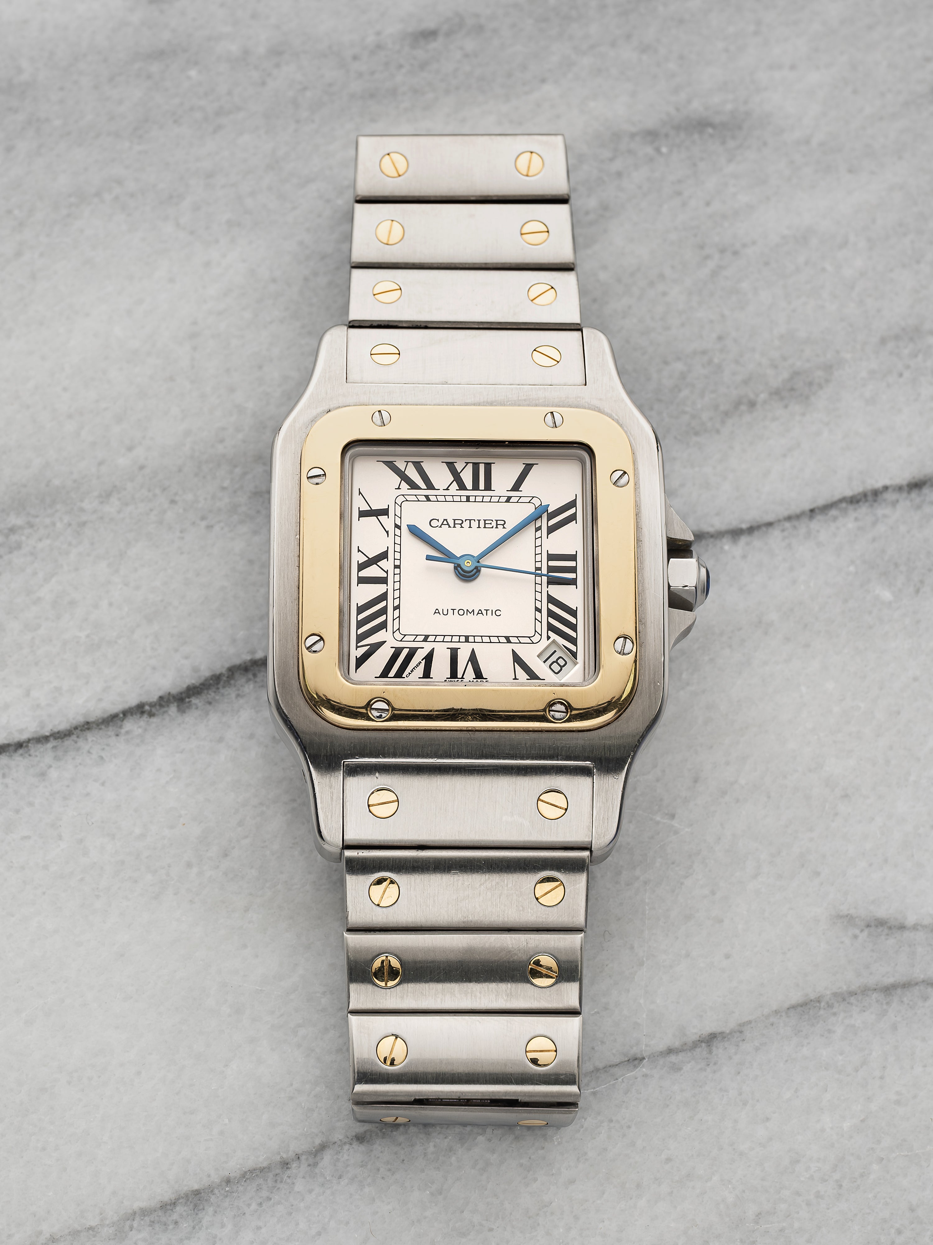 Cartier Santos 2823 - Two Tone White Roman Dial