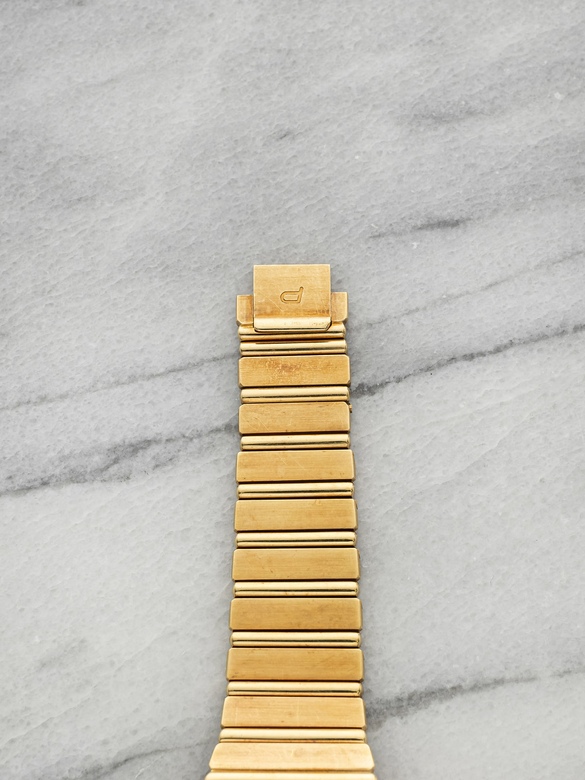 Vintage 1980s Piaget Polo 7661 C 701 18K YG Diamond Pave Gadroon Quartz 34mm
