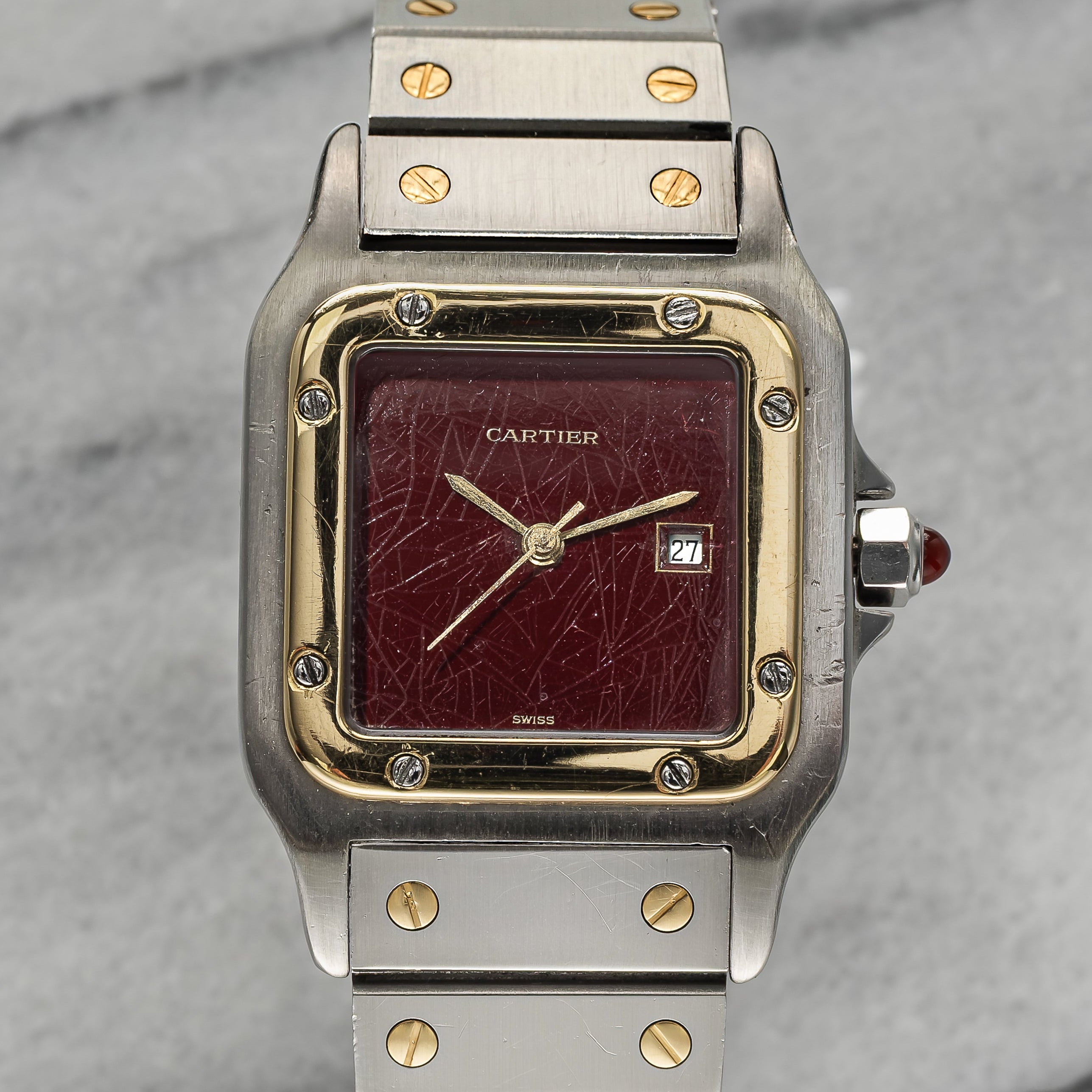 Cartier Santos 2961 - Burgundy Spider Dial