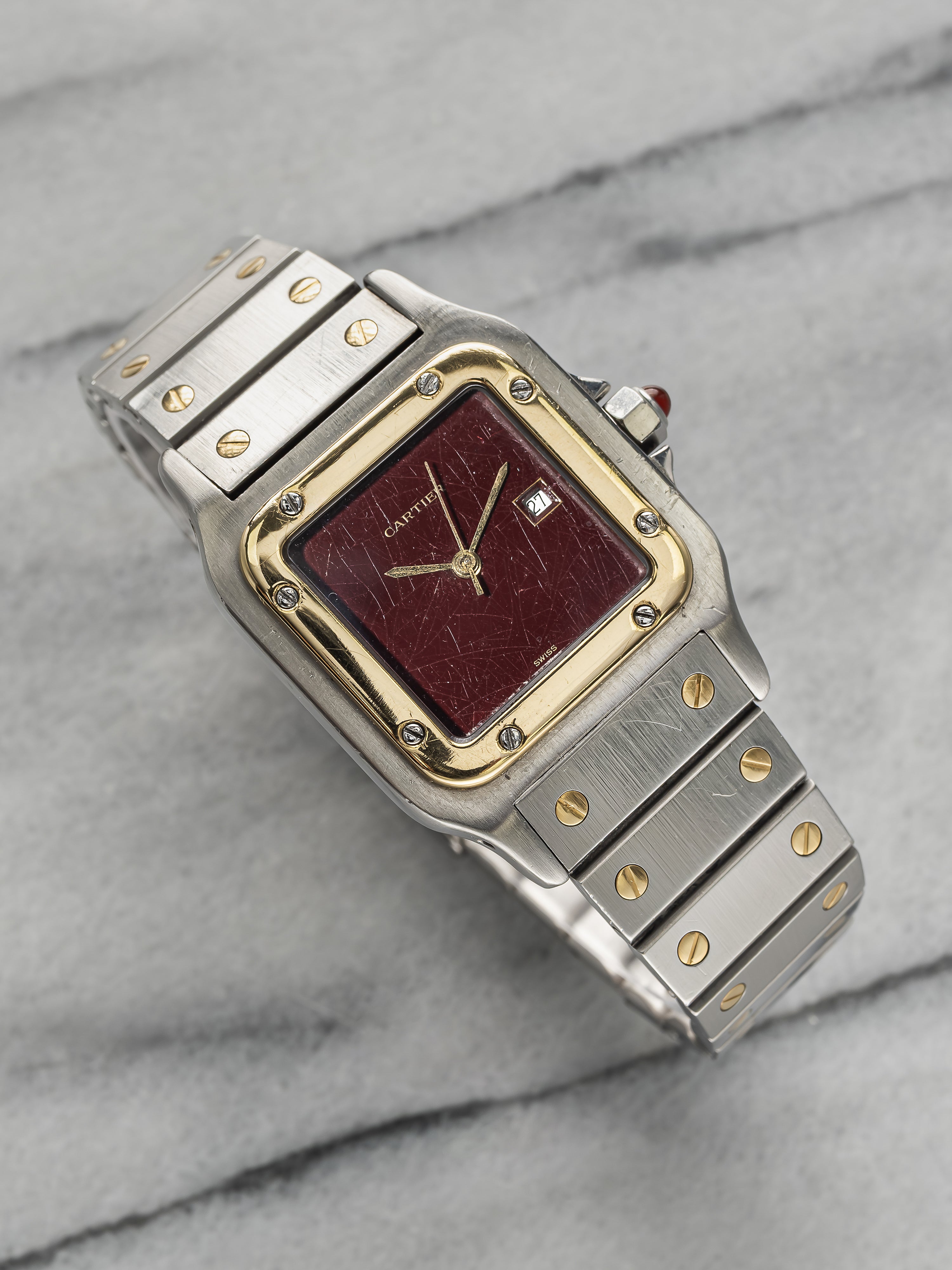 Cartier Santos 2961 - Burgundy Spider Dial