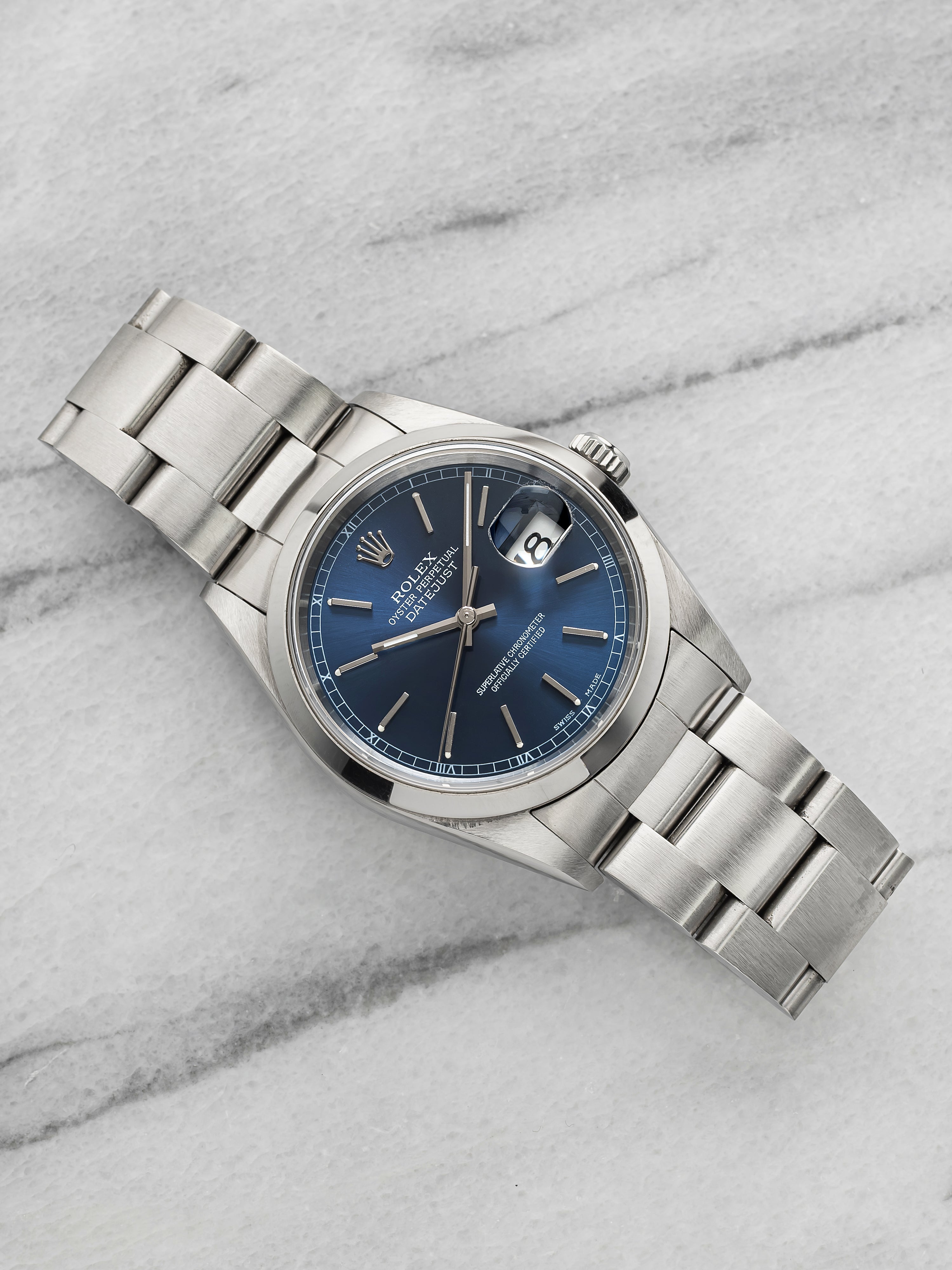 2004 Rolex Datejust 16200 Stainless Steel Blue Dial Automatic 36mm