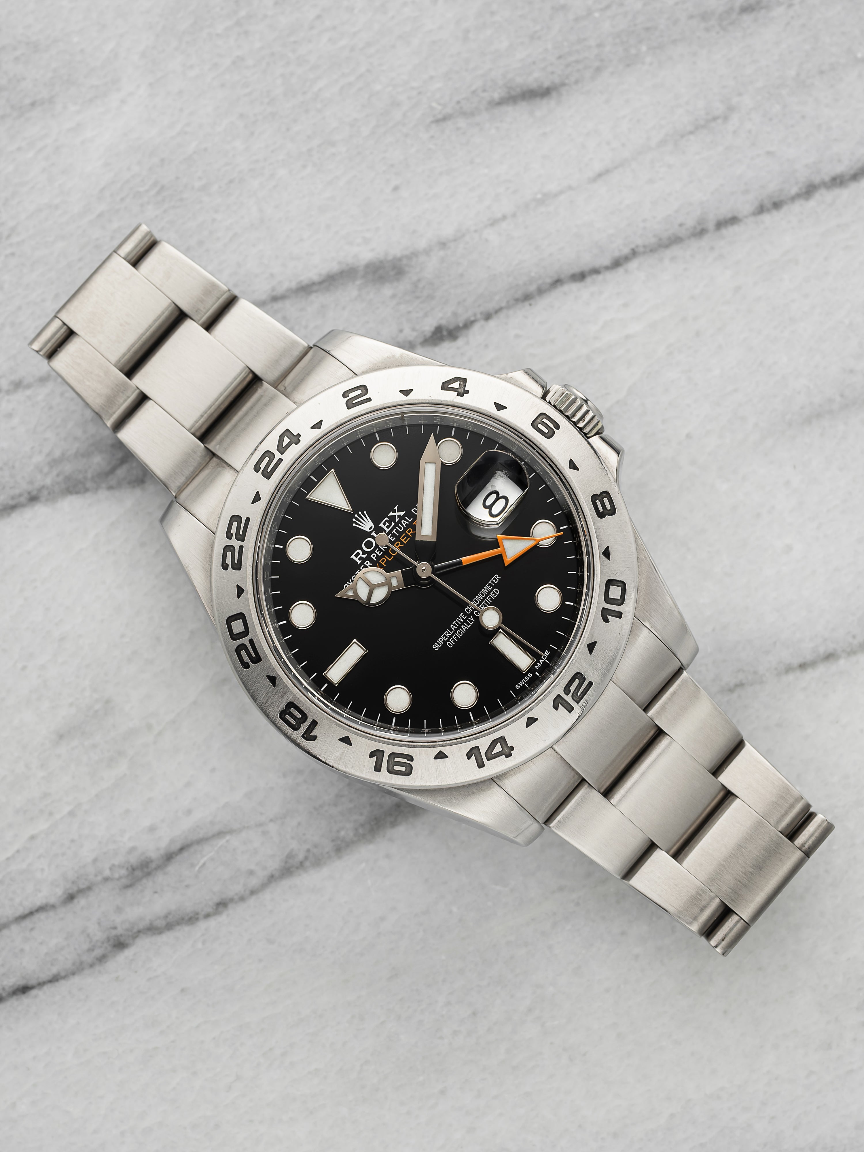 2010 Rolex Explorer II 216570 Stainless Steel Black Dial Automatic 42mm