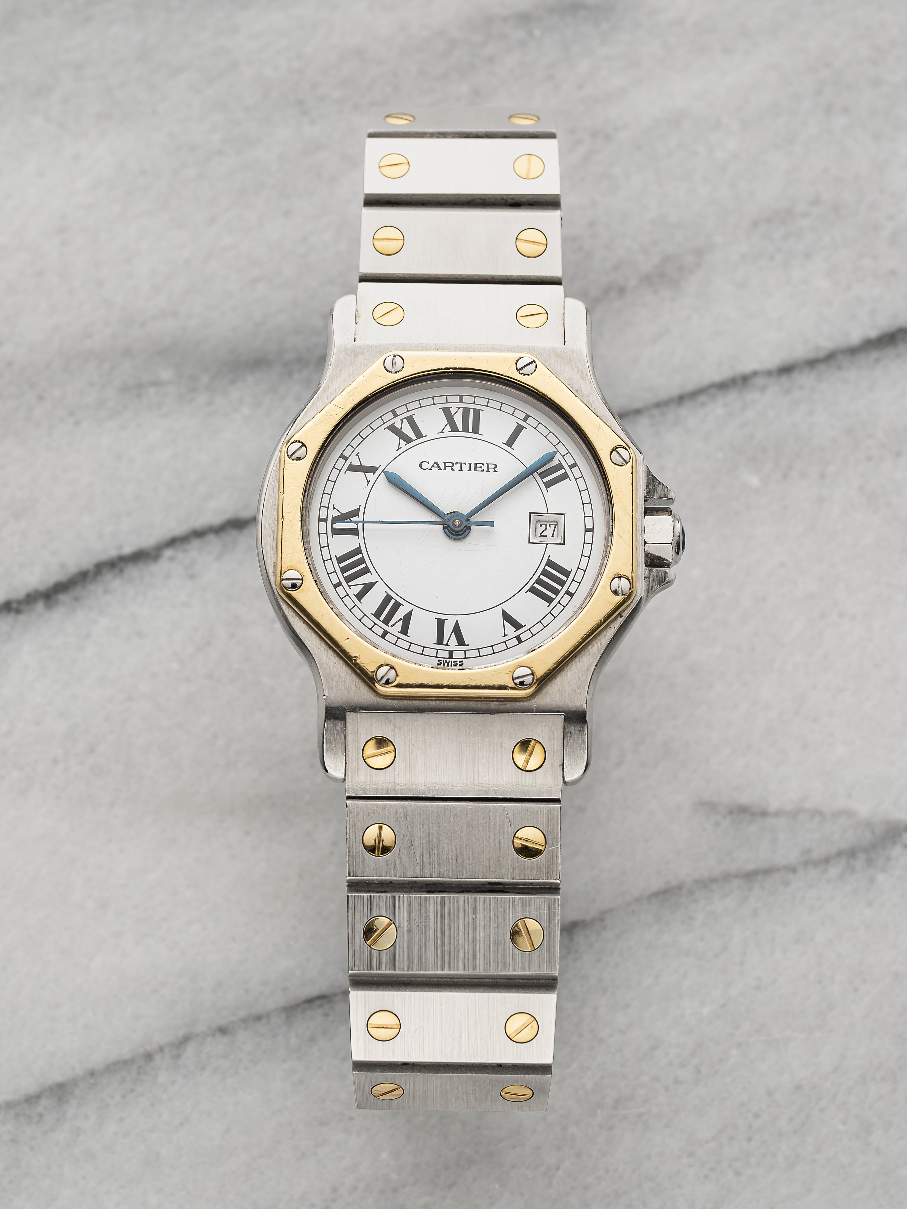 Cartier Santos Octagon - Two Tone White Dial
