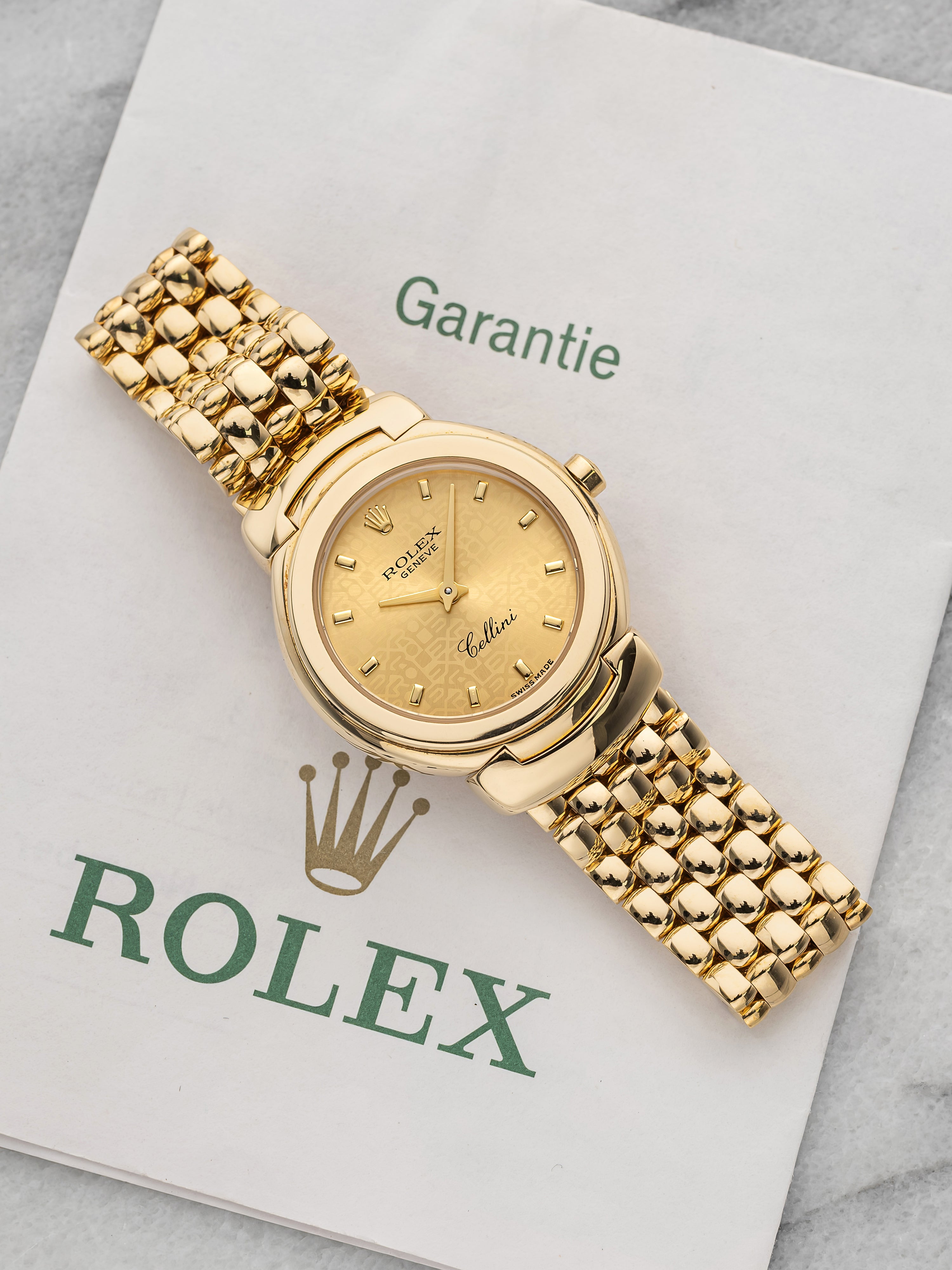 1995 Rolex Cellini 6621/8 18K Yellow Gold Anniversary Champagne Dial Quartz 27mm