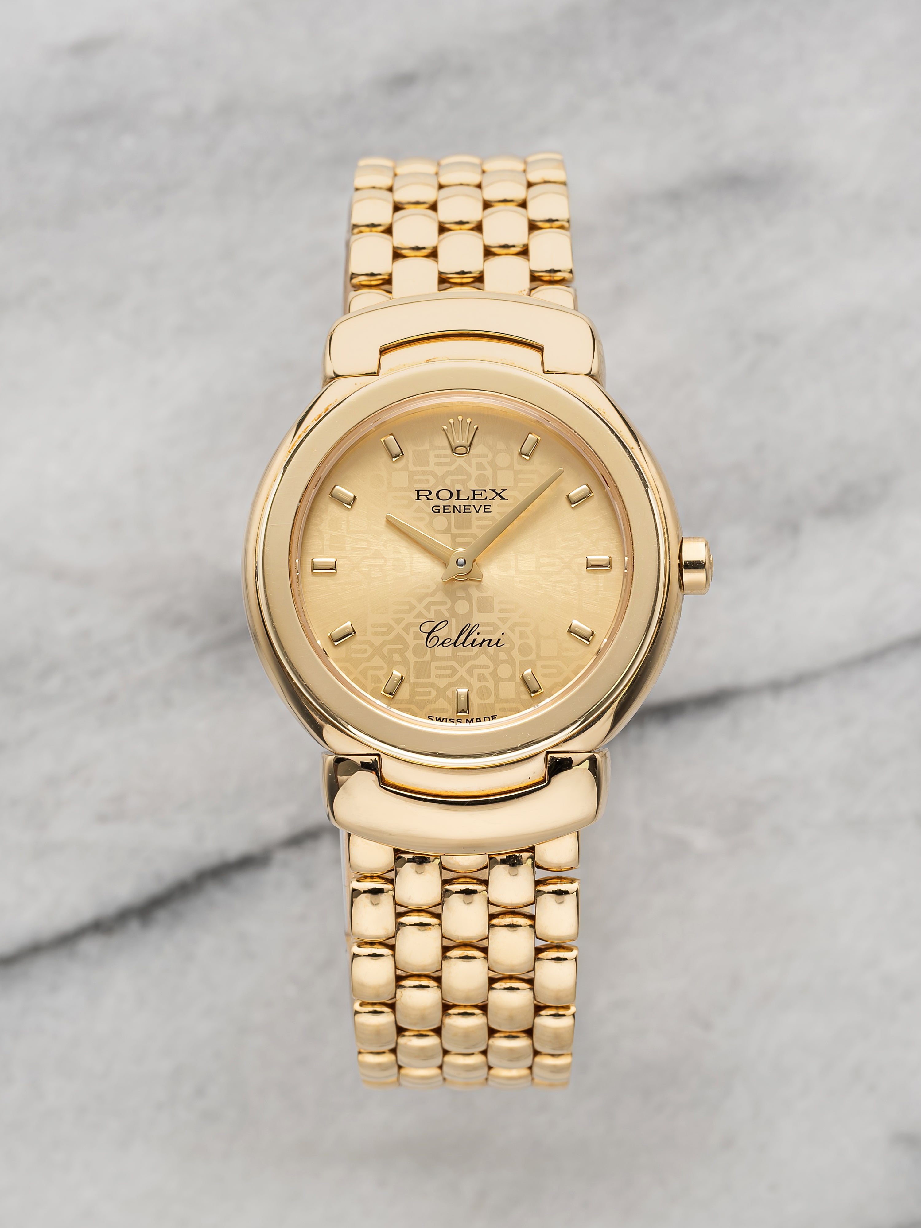 1995 Rolex Cellini 6621/8 18K Yellow Gold Anniversary Champagne Dial Quartz 27mm