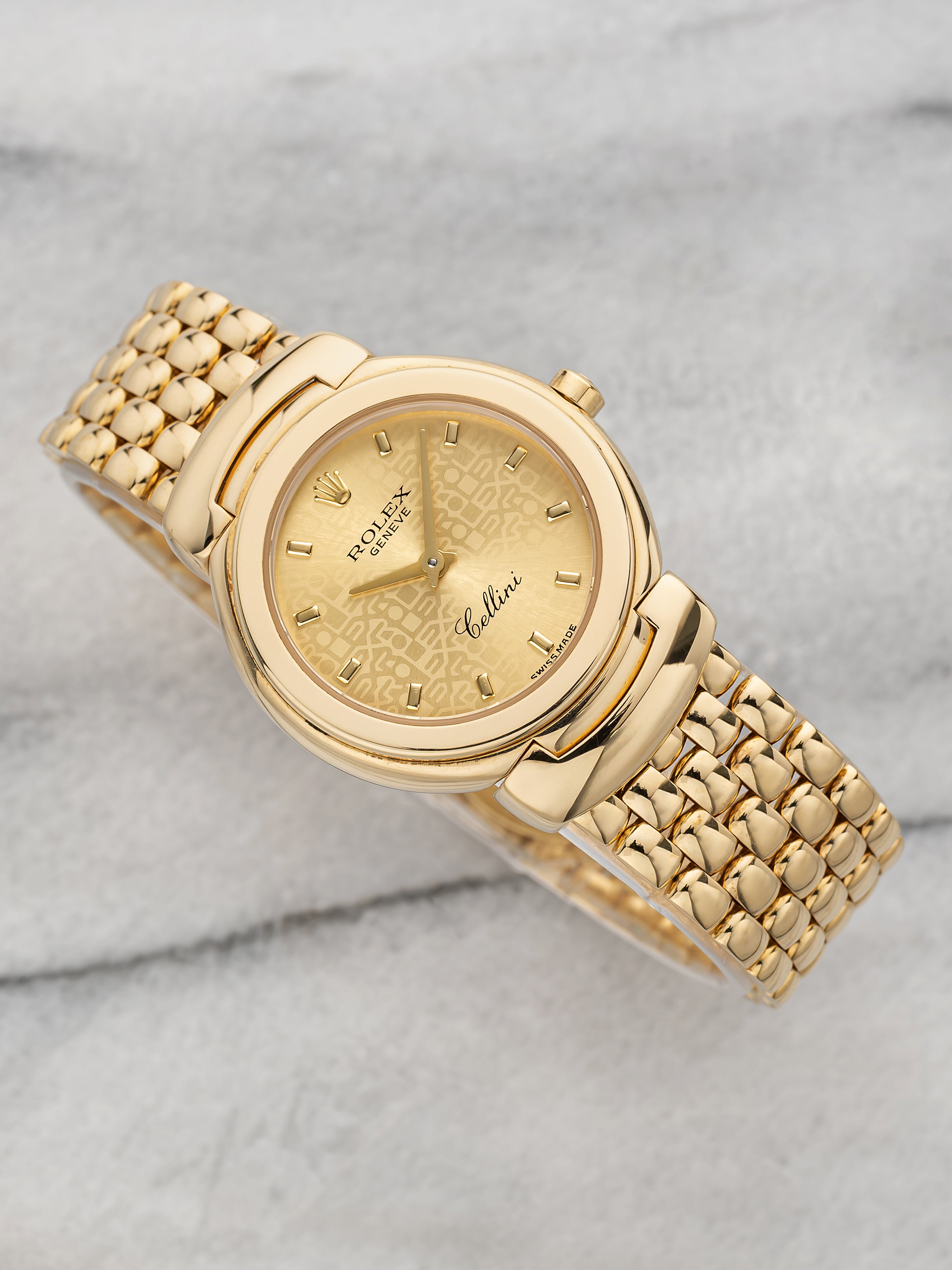 1995 Rolex Cellini 6621/8 18K Yellow Gold Anniversary Champagne Dial Quartz 27mm