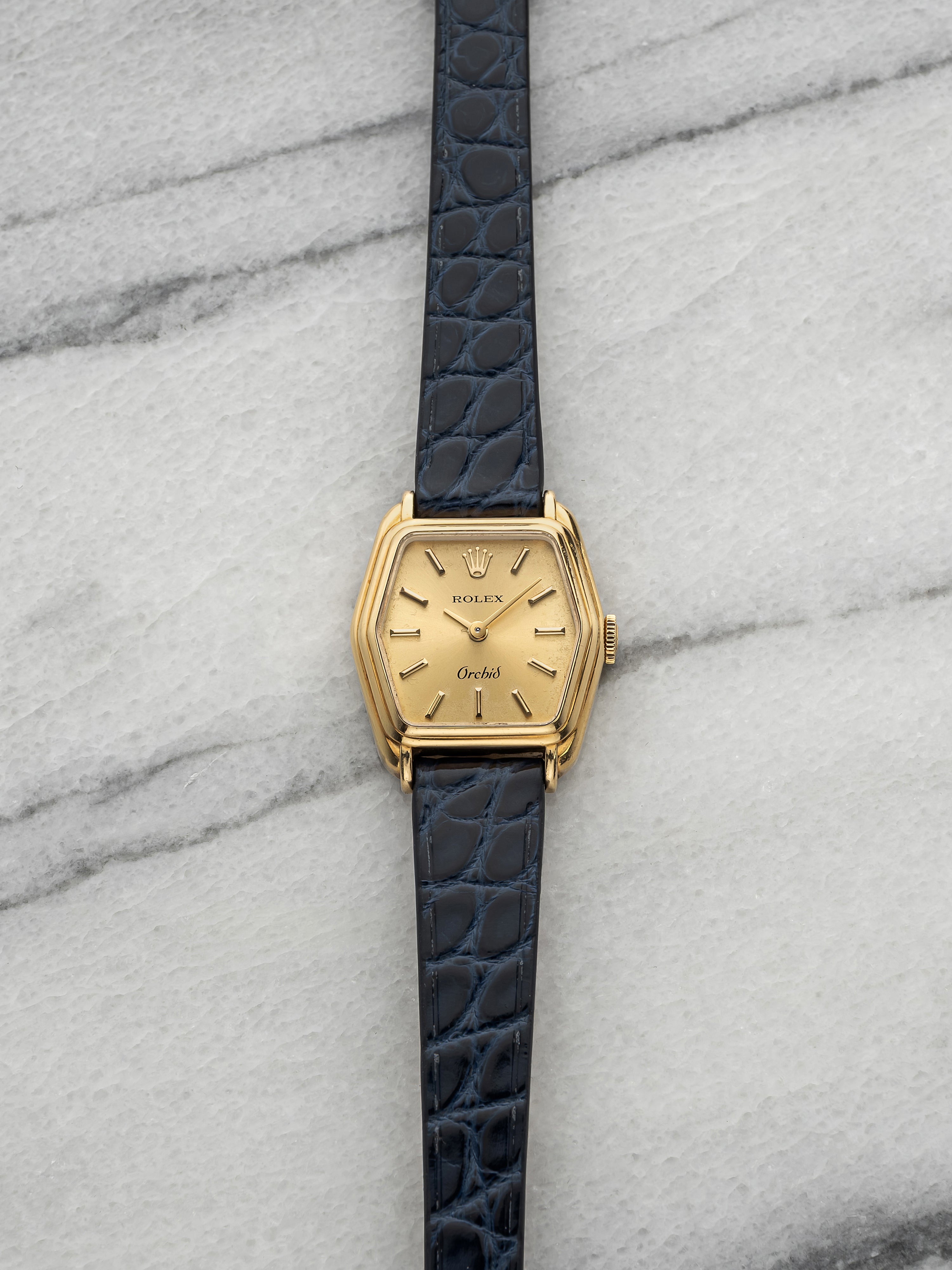 Vintage 1976 Rolex Lady Orchid 2683 18K YG Champagne Dial Manual 21mm
