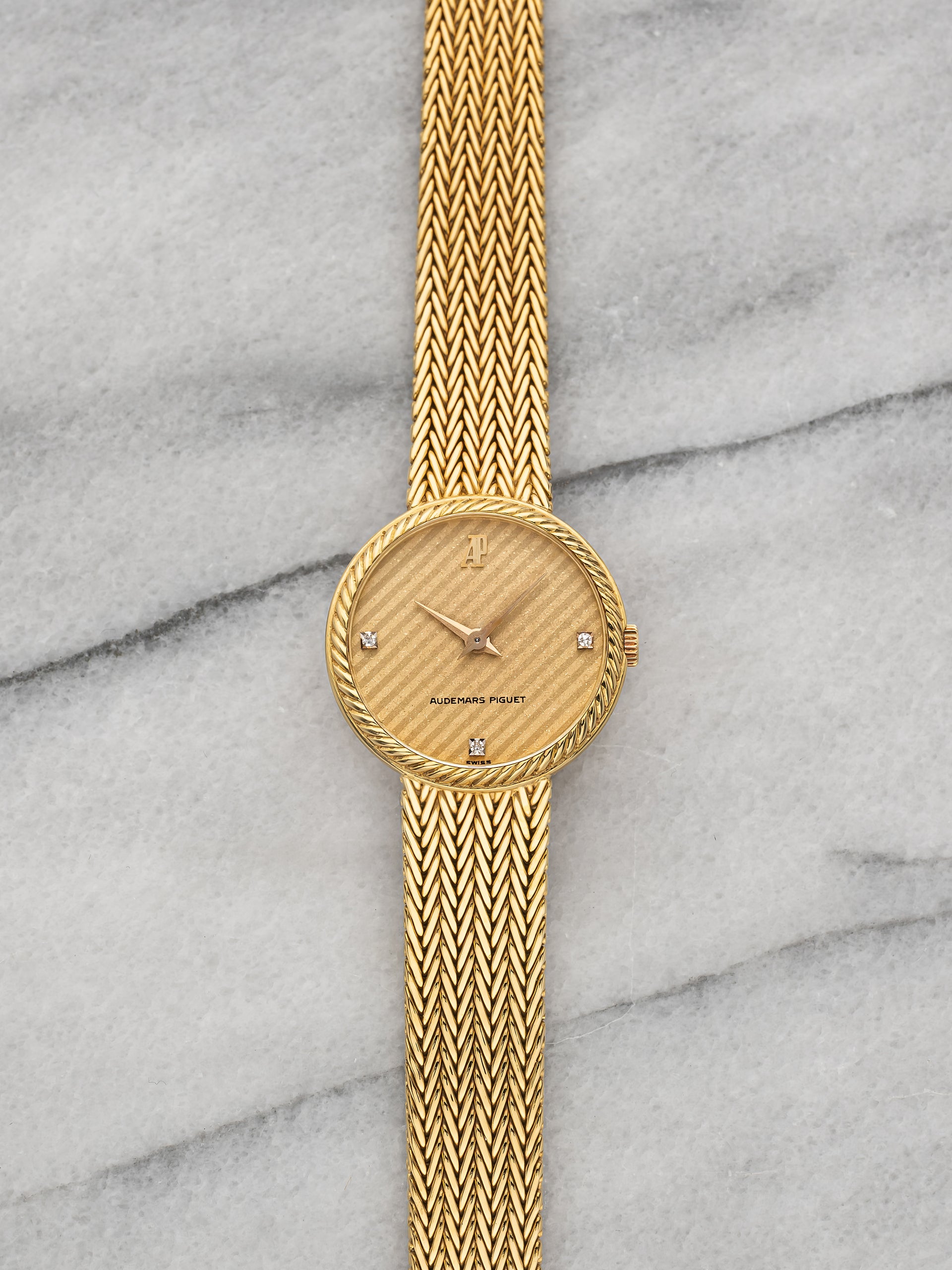 ladies dress watches gold Audemars Piguet Ladies Round Watch