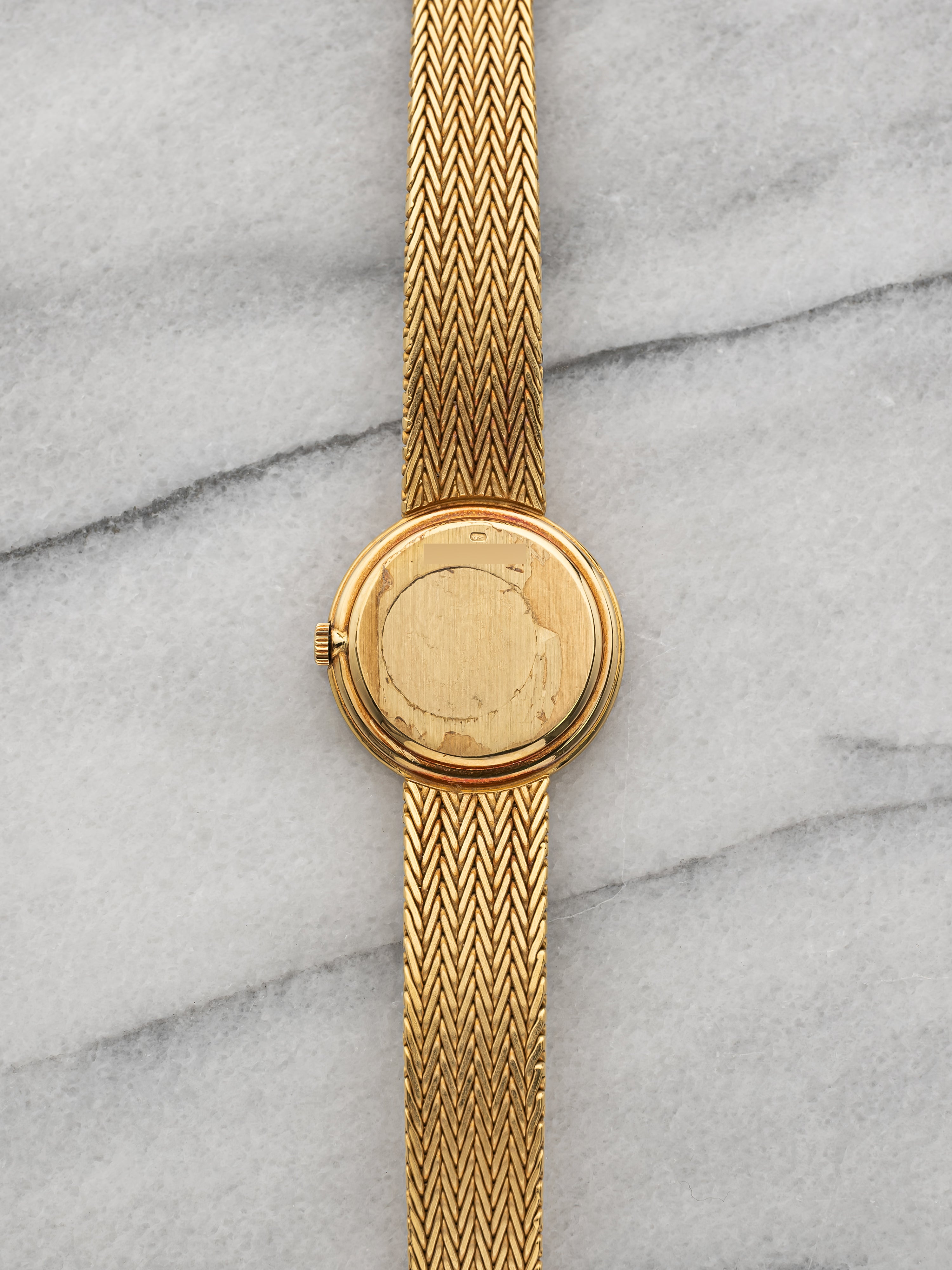 ~1980s Audemars Piguet Ladies Watch 18K Yellow Gold Textured Diamond Dial Manual
