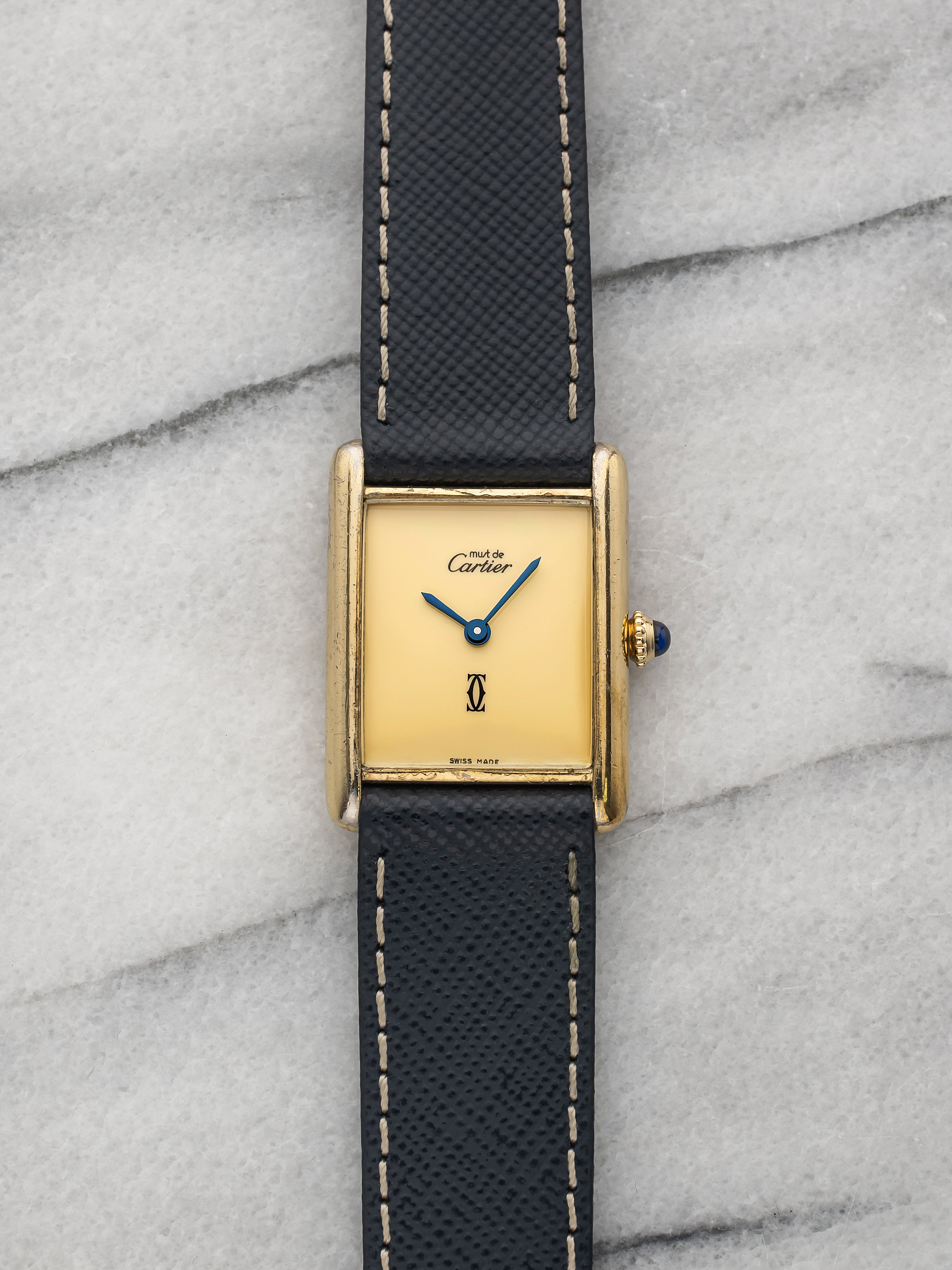 1980s Cartier Tank Must Vermeil Lemon Dial Manual 23mm