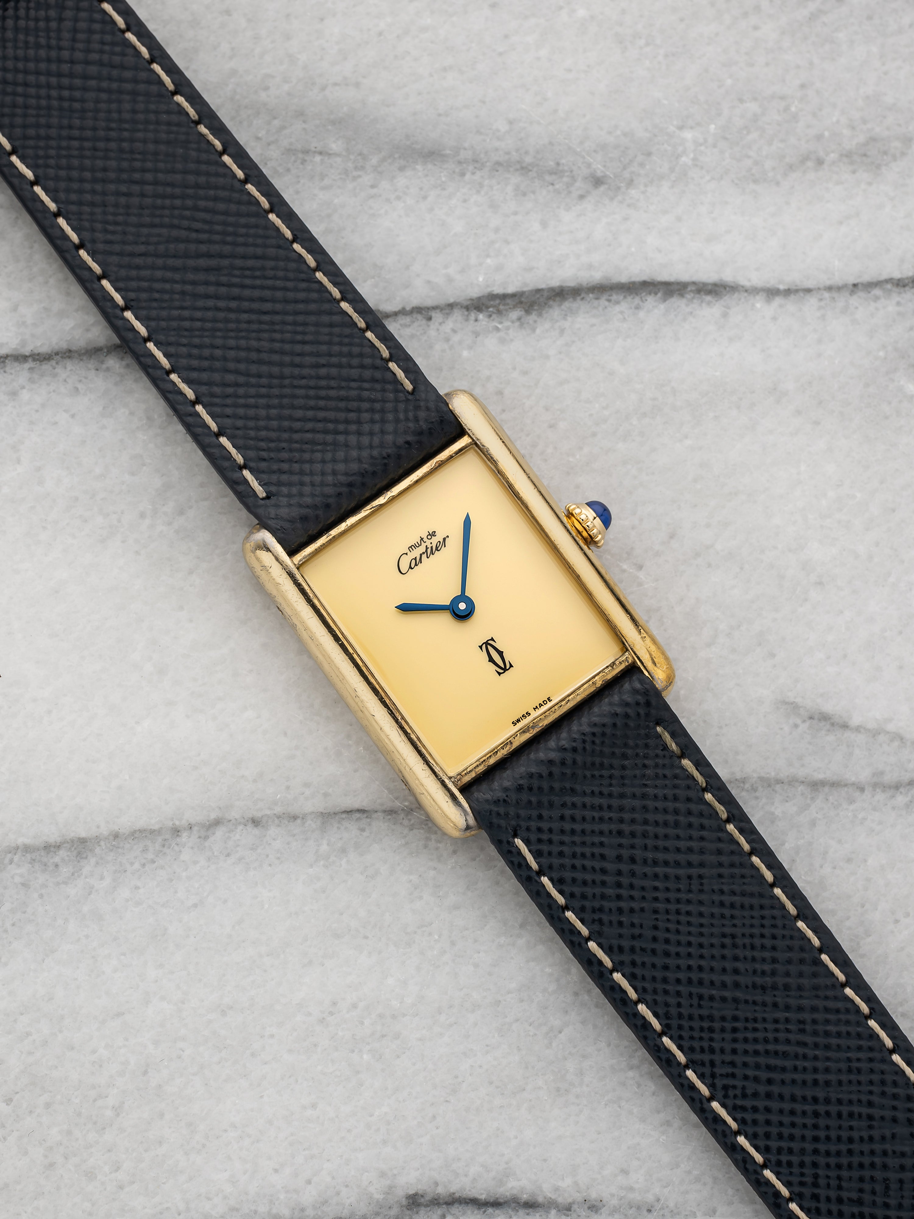 1980s Cartier Tank Must Vermeil Lemon Dial Manual 23mm
