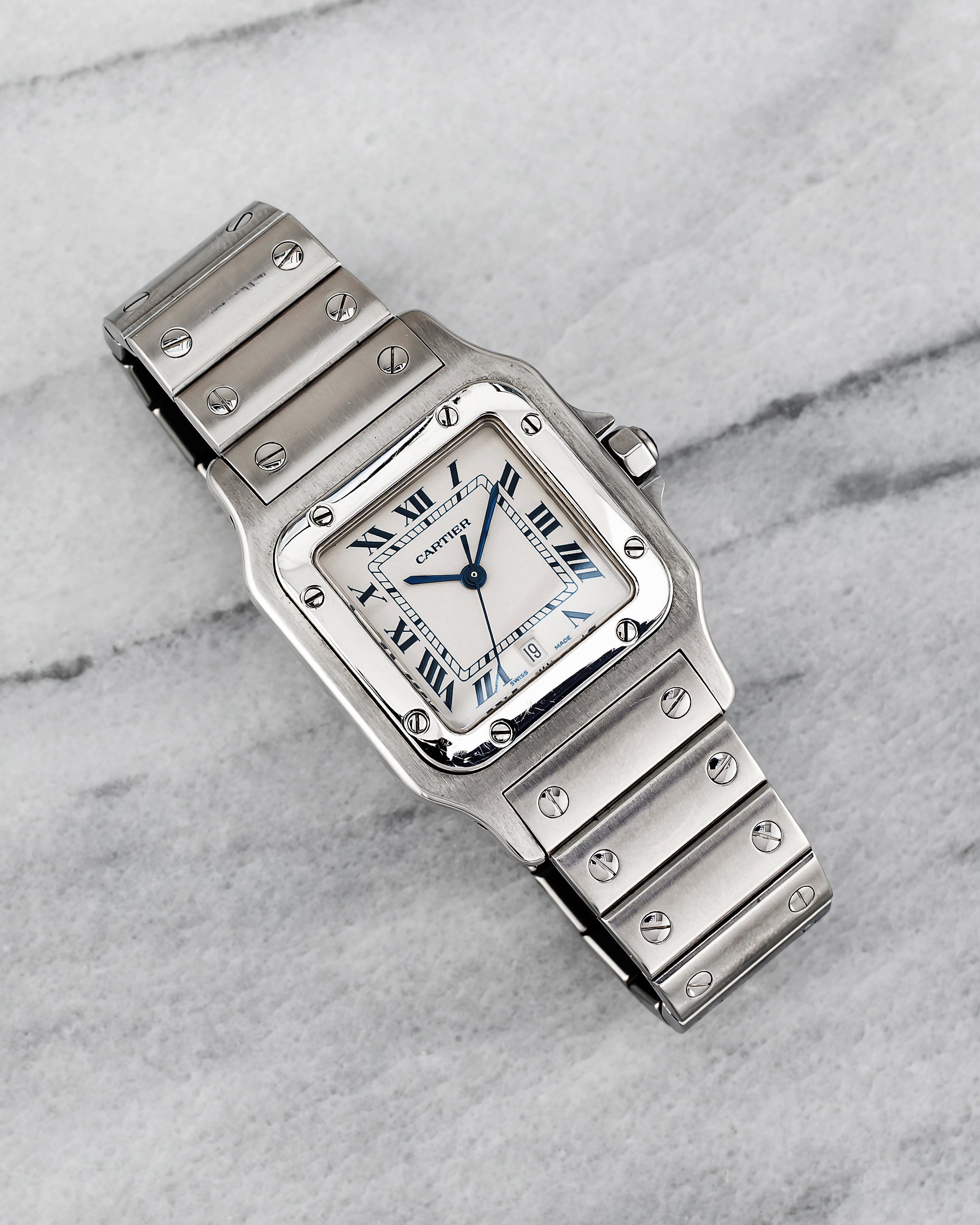 Cartier Santos 1564 – White Roman Dial