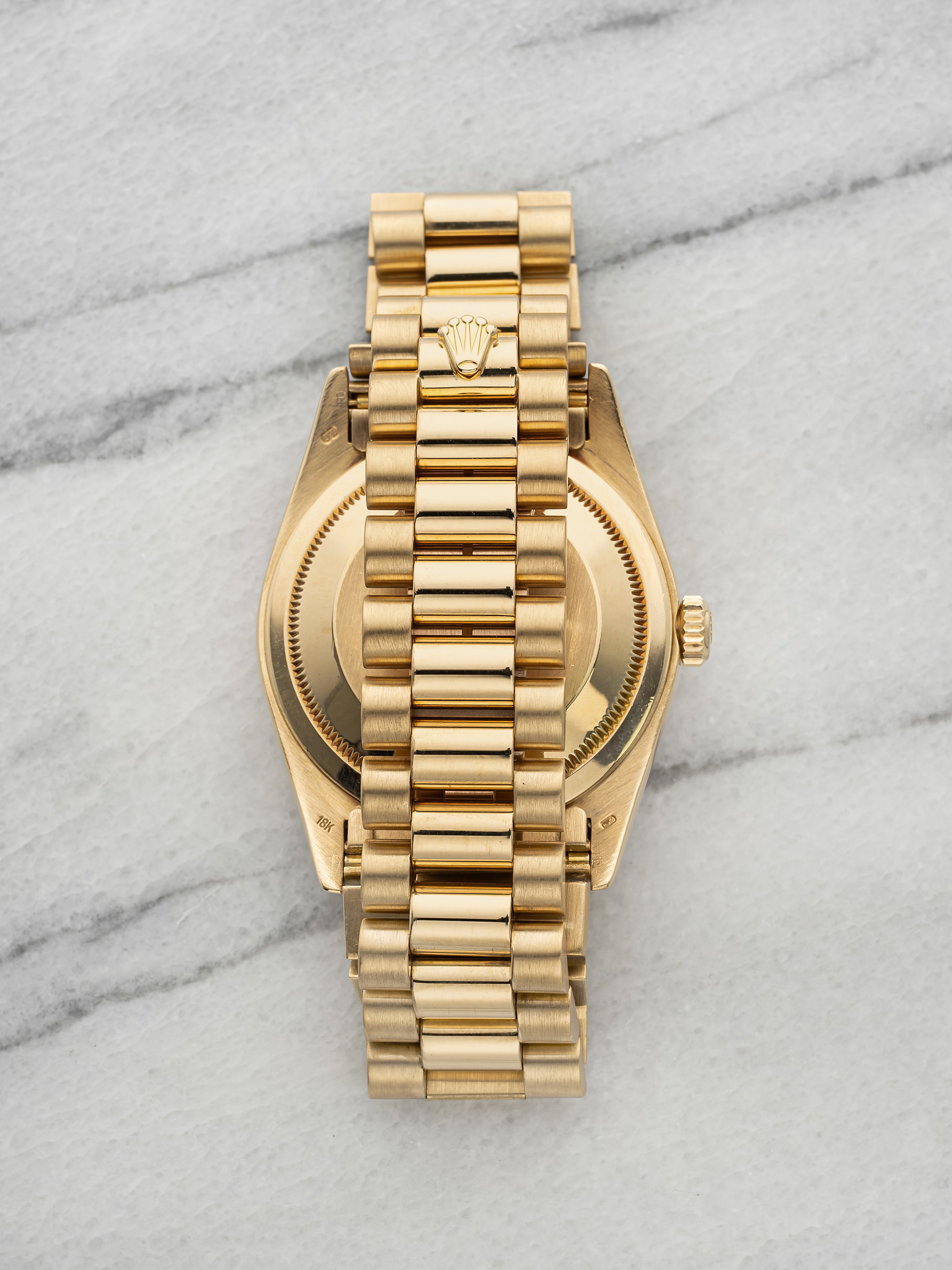 Vintage 1990 Rolex Day-Date 18238 18K Yellow Gold Ivory Roman Dial Auto 36mm