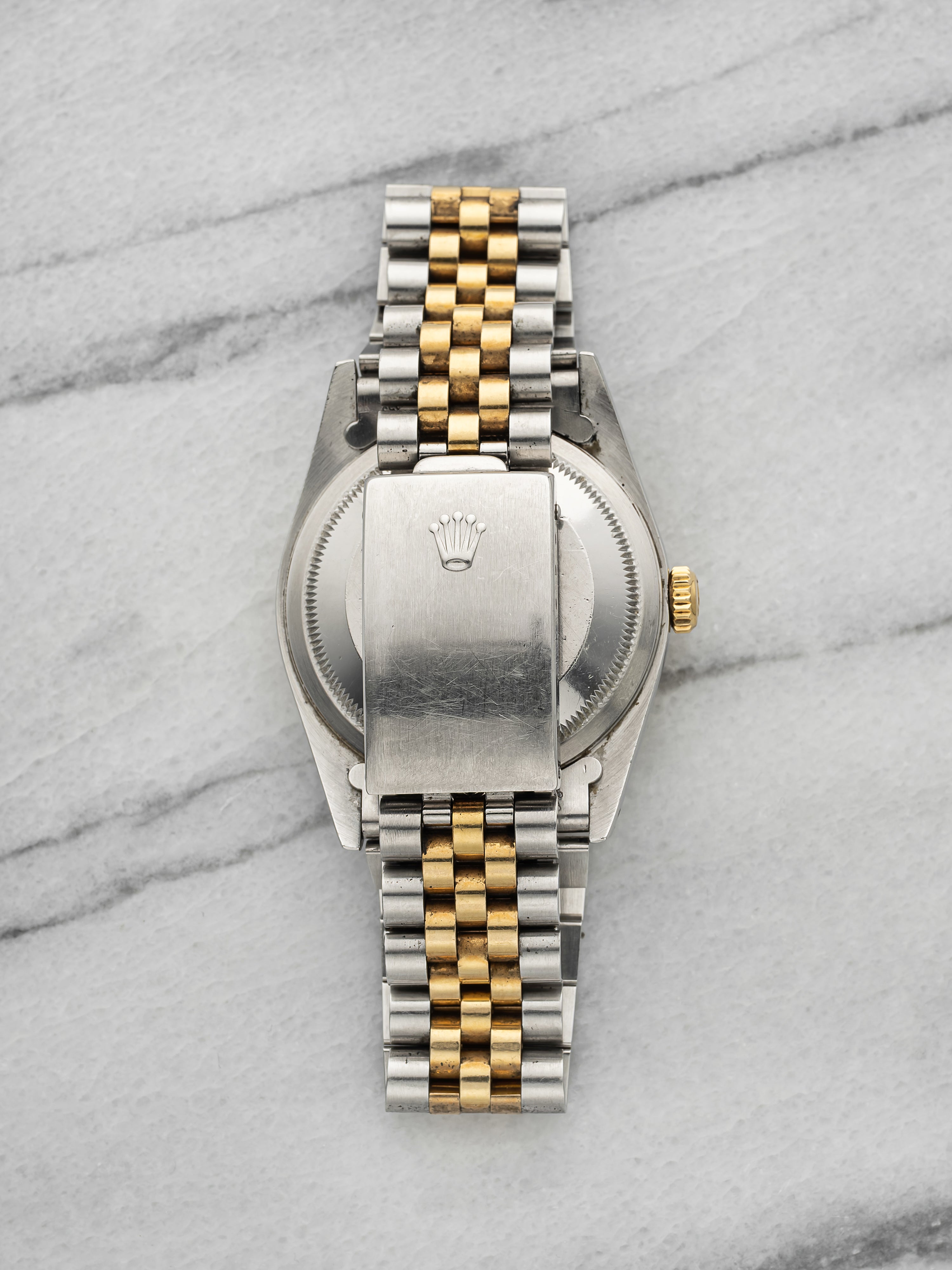 Vintage 1990 Rolex Datejust 16233 Two-Tone Black Tapestry Dial Automatic 36mm