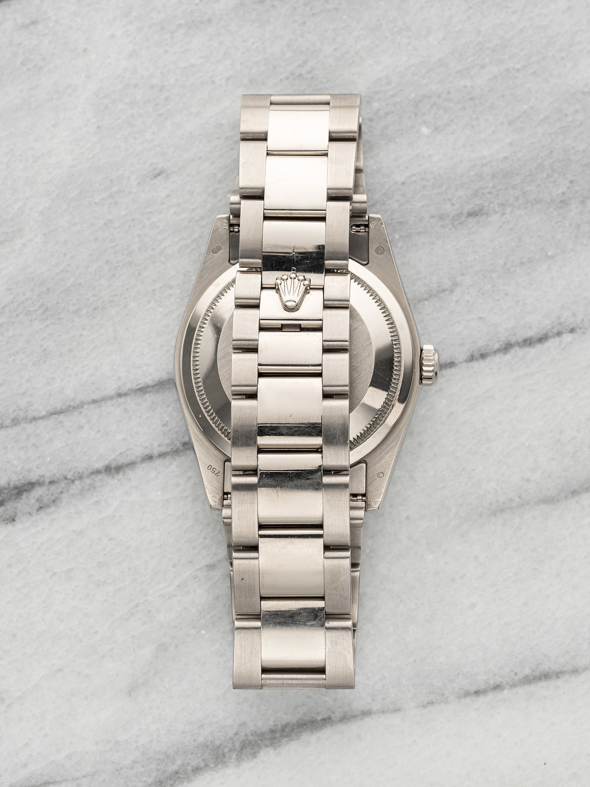 2002 Rolex Day-Date 118209 18K White Gold Blue Wave Dial Auto 36mm