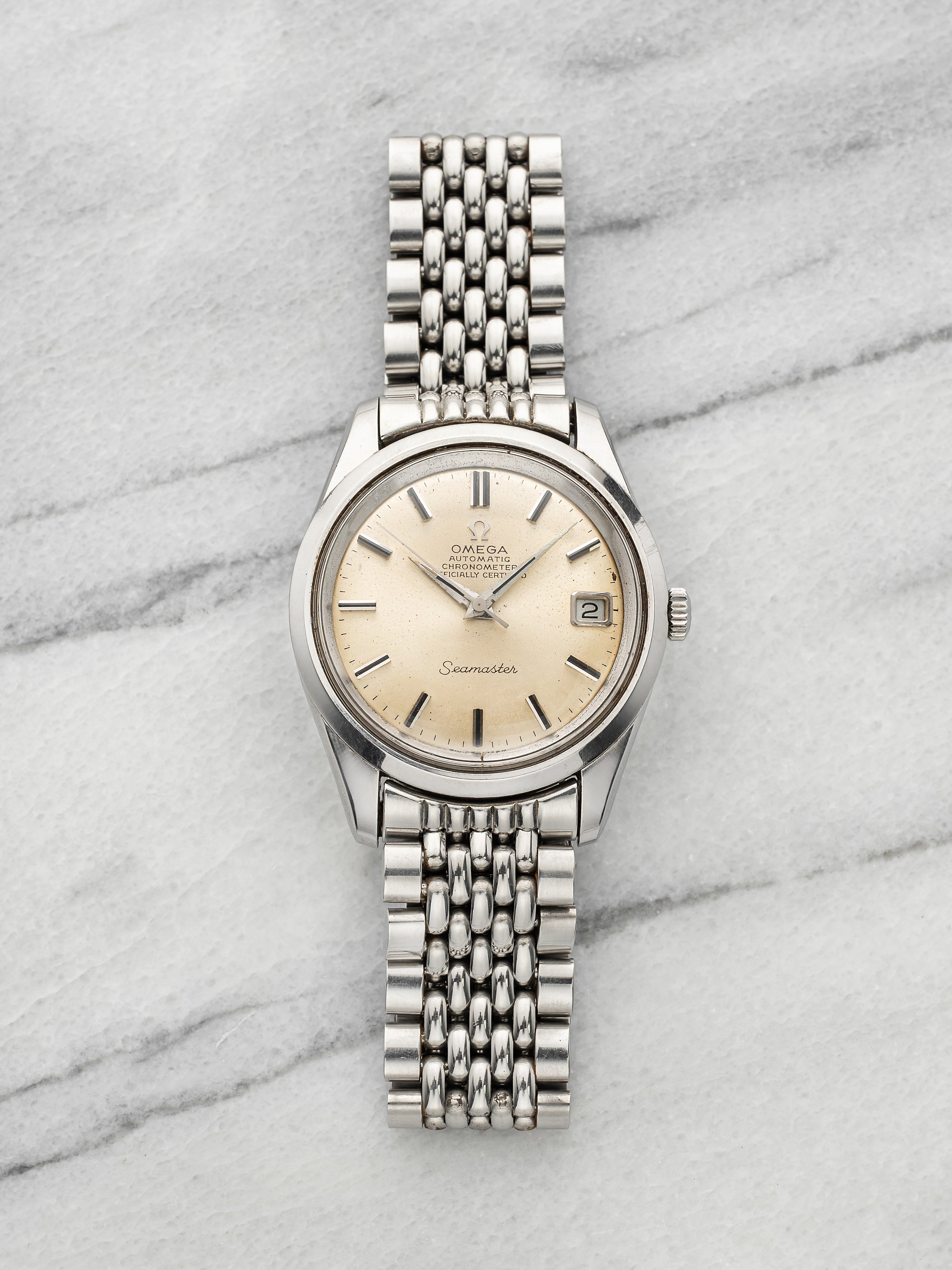 Vintage 1960s Omega Seamaster 168.024 Steel Silver Sunburst Dial Auto 36mm