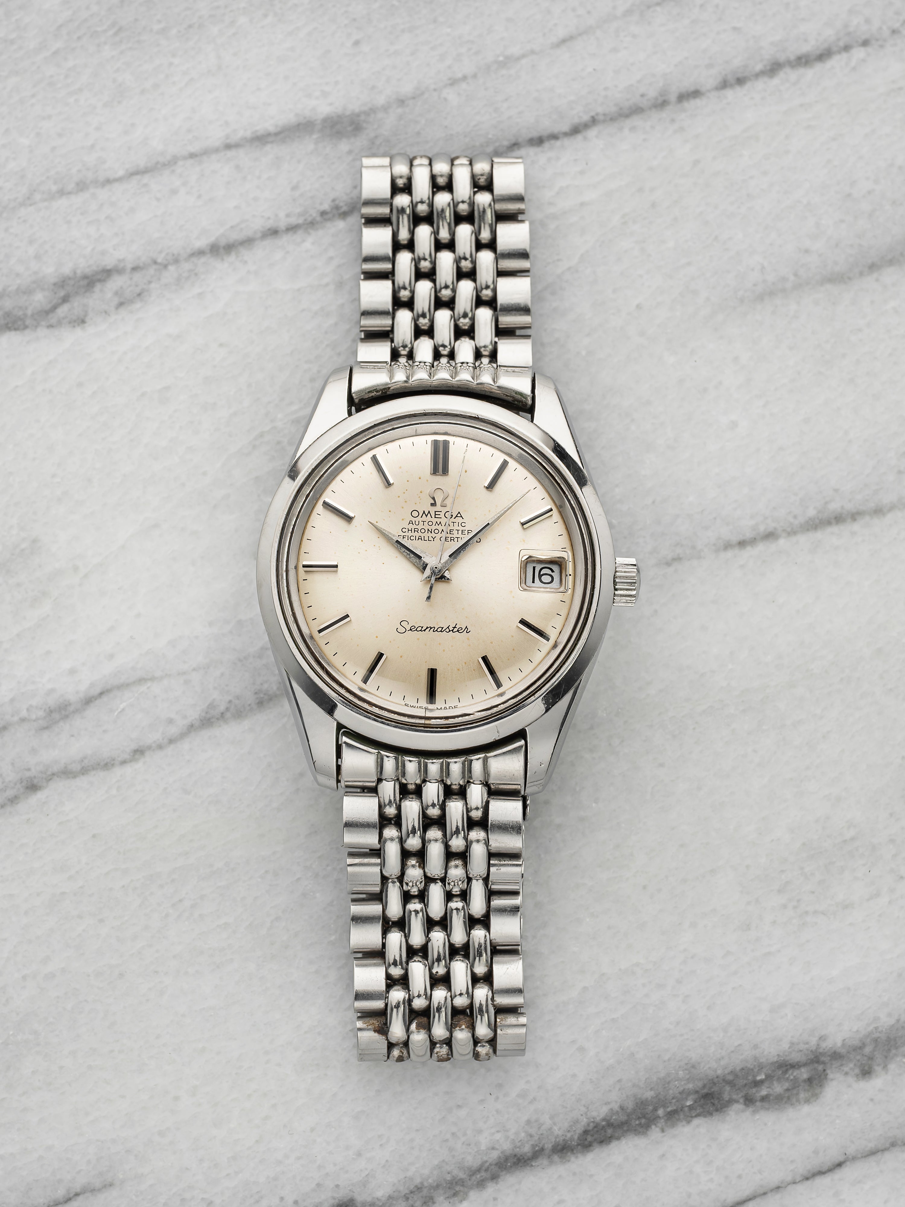 Vintage 1960s Omega Seamaster 168.024 Stainless Steel Silver Dial Auto 36mm