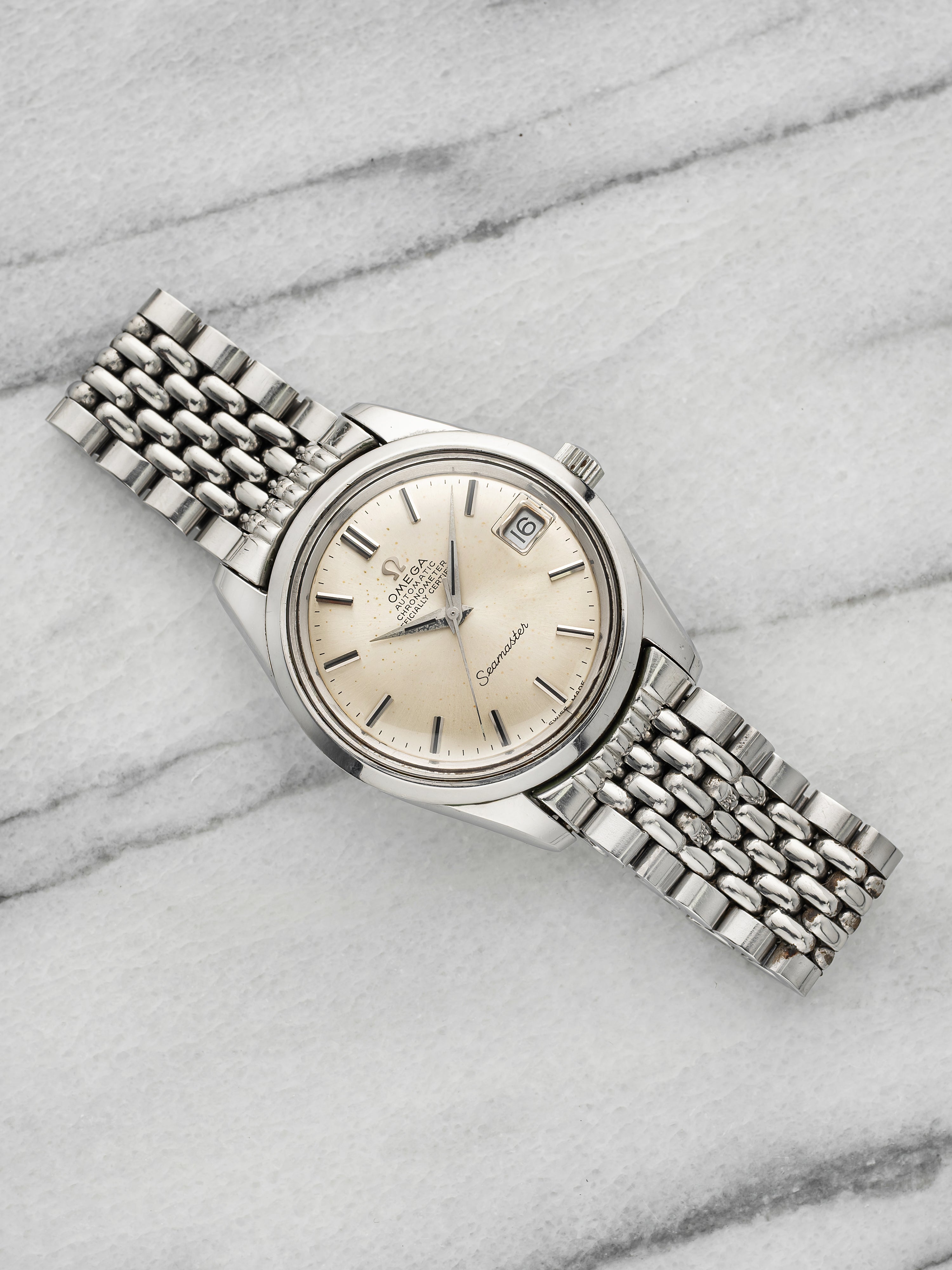 Vintage 1960s Omega Seamaster 168.024 Stainless Steel Silver Dial Auto 36mm