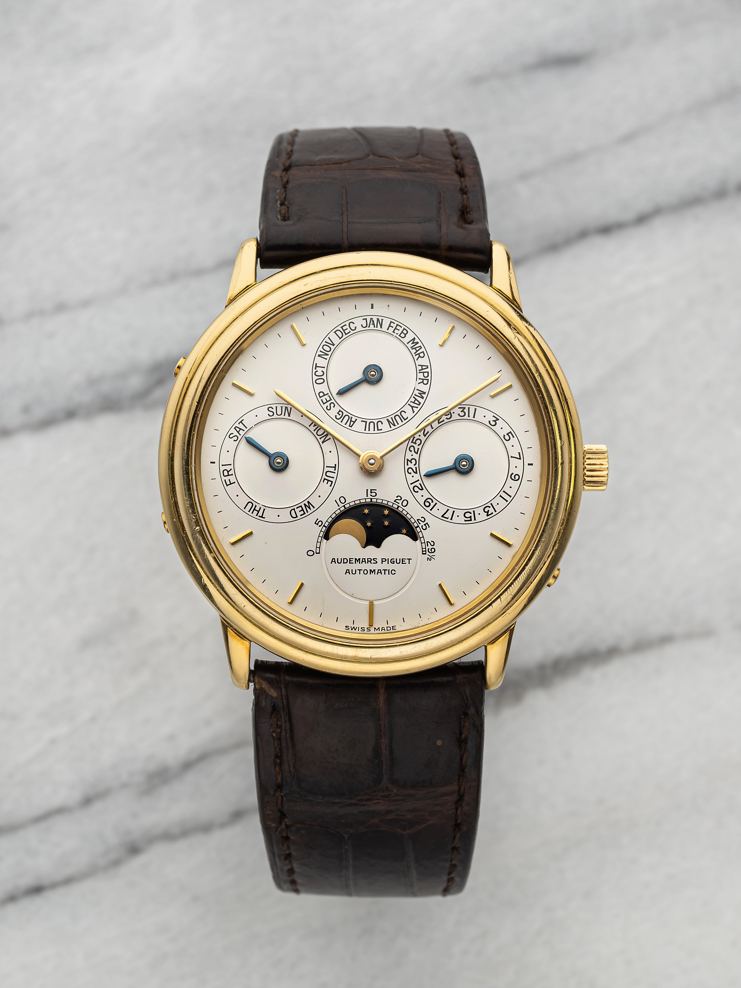 Audemars Piguet Perpetual Calendar BA5548 – Yellow Gold White Moonphase Dial
