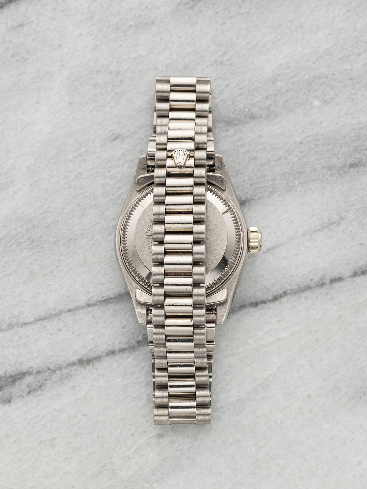 Vintage 1990 Rolex Lady Datejust 69179 18K WG Silver Sunburst Roman Auto 26mm
