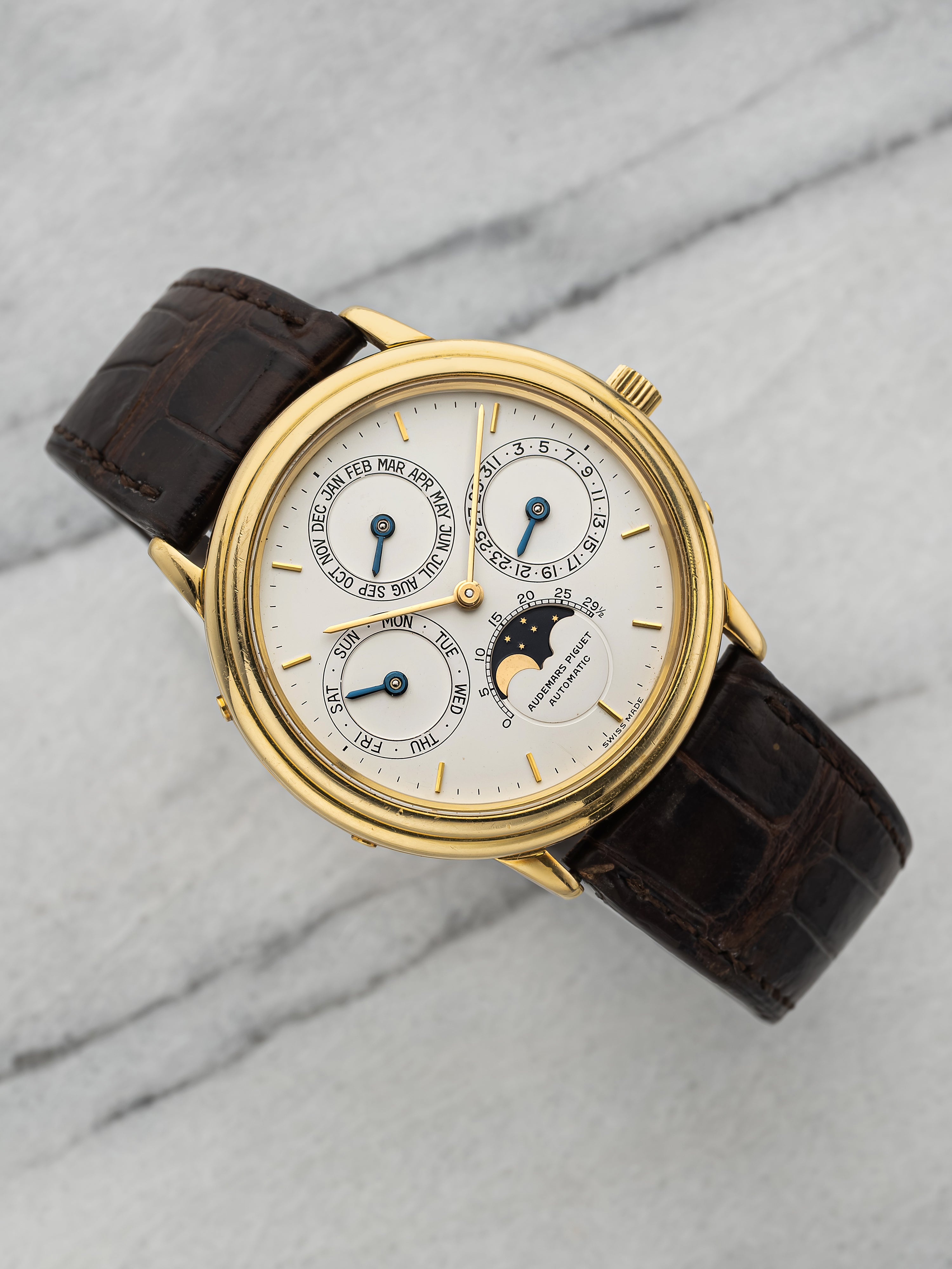 Audemars Piguet Perpetual Calendar BA5548 – Yellow Gold White Moonphase Dial