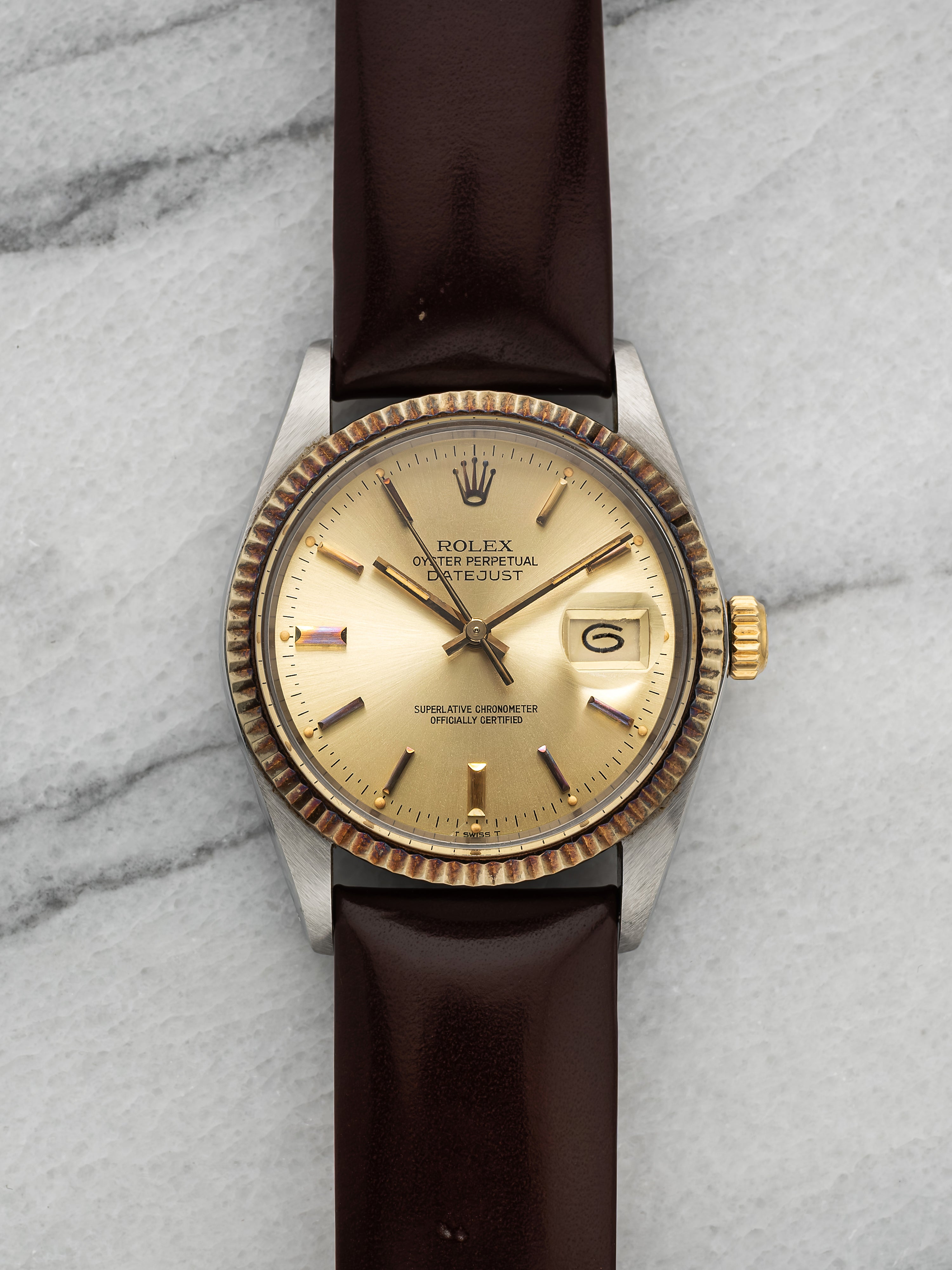 1976 Rolex Datejust 16013 - Two Tone Patina Champagne Dial