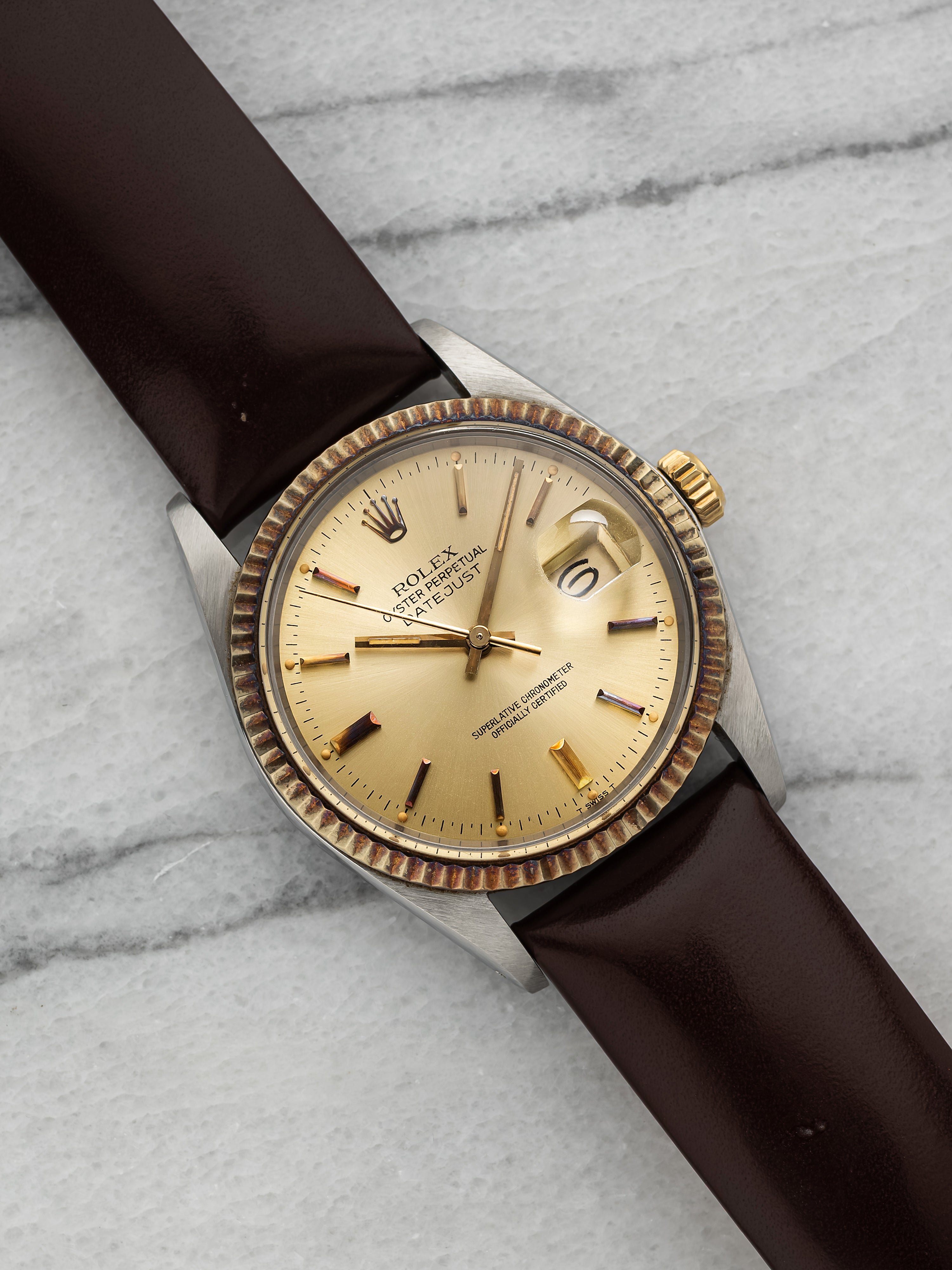 1976 Rolex Datejust 16013 - Two Tone Patina Champagne Dial