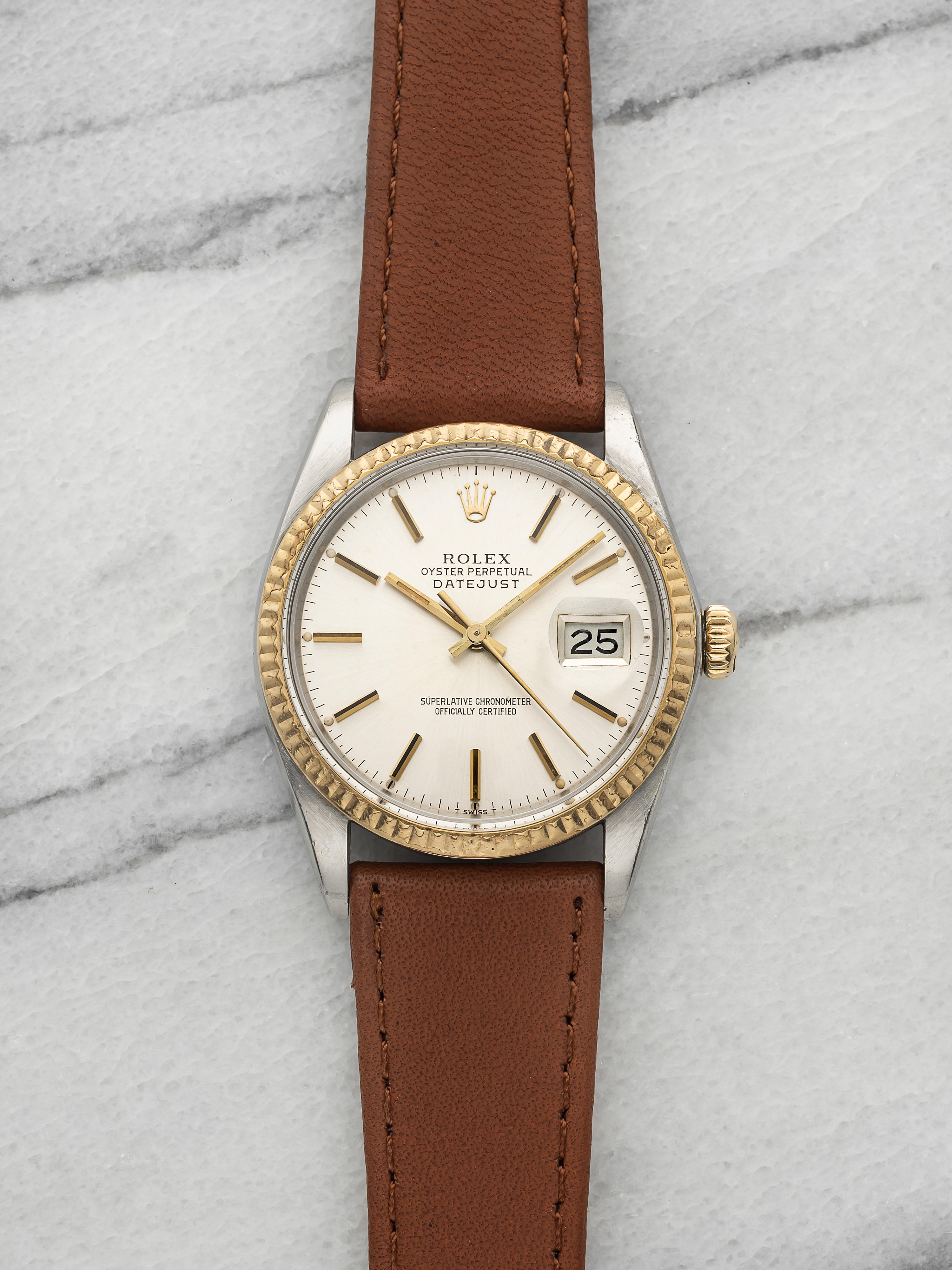 Vintage 1979 Rolex Datejust 16013 Two-Tone Silver Dial Automatic 36mm