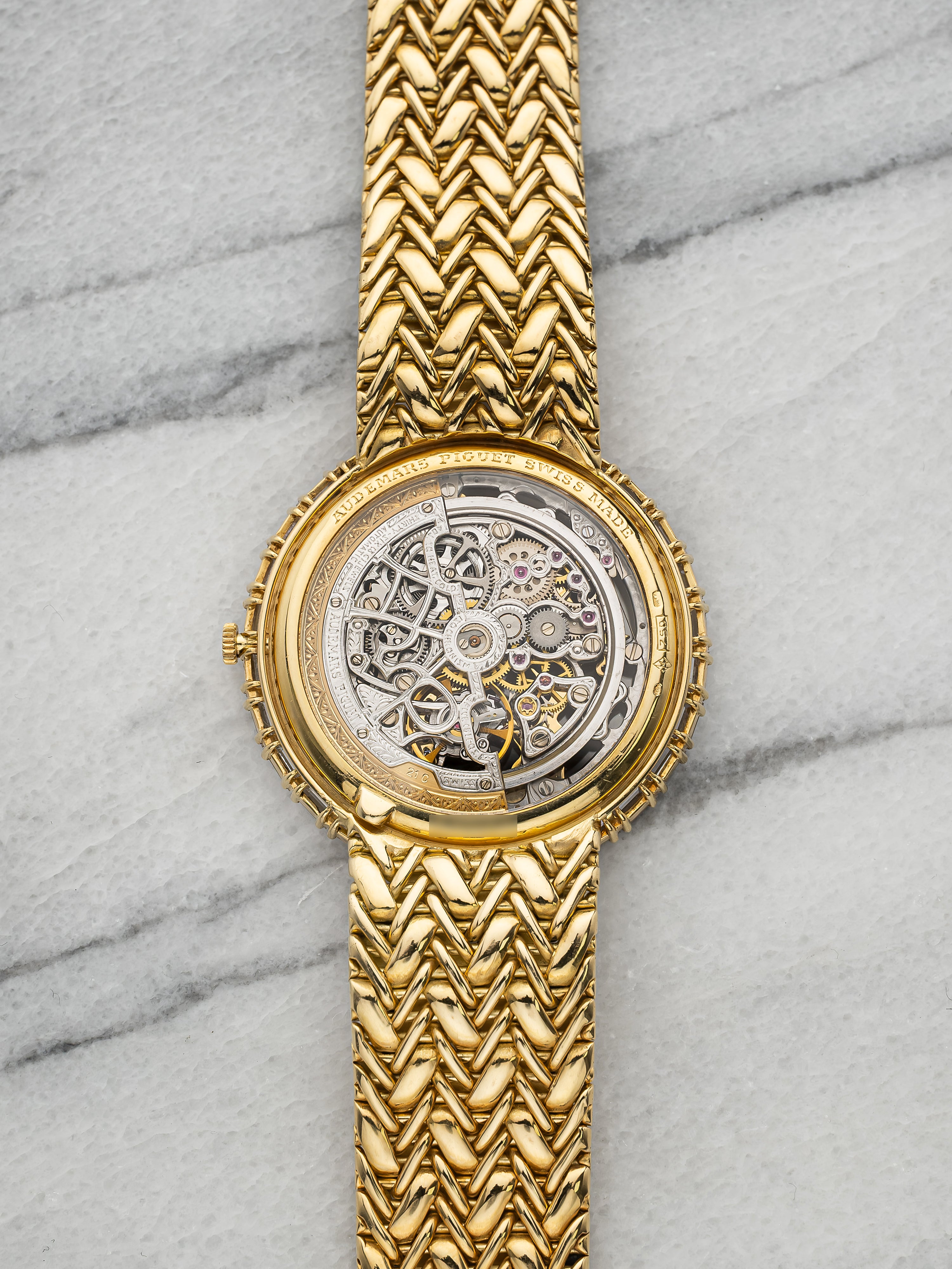 1995 Audemars Piguet 14656BA – Yellow Gold Skeletonized Diamond Bird Dial